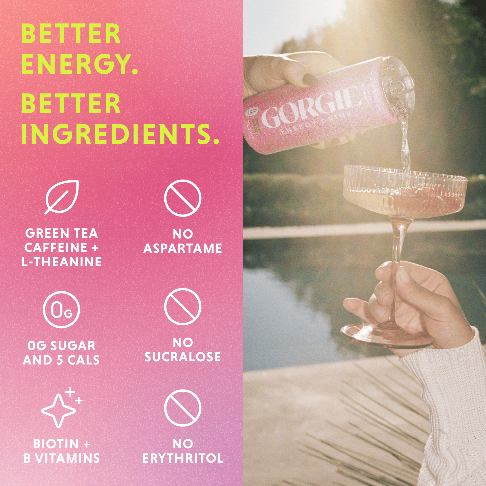 GORGIE Energy Drink Sparkling Pink Lemonade