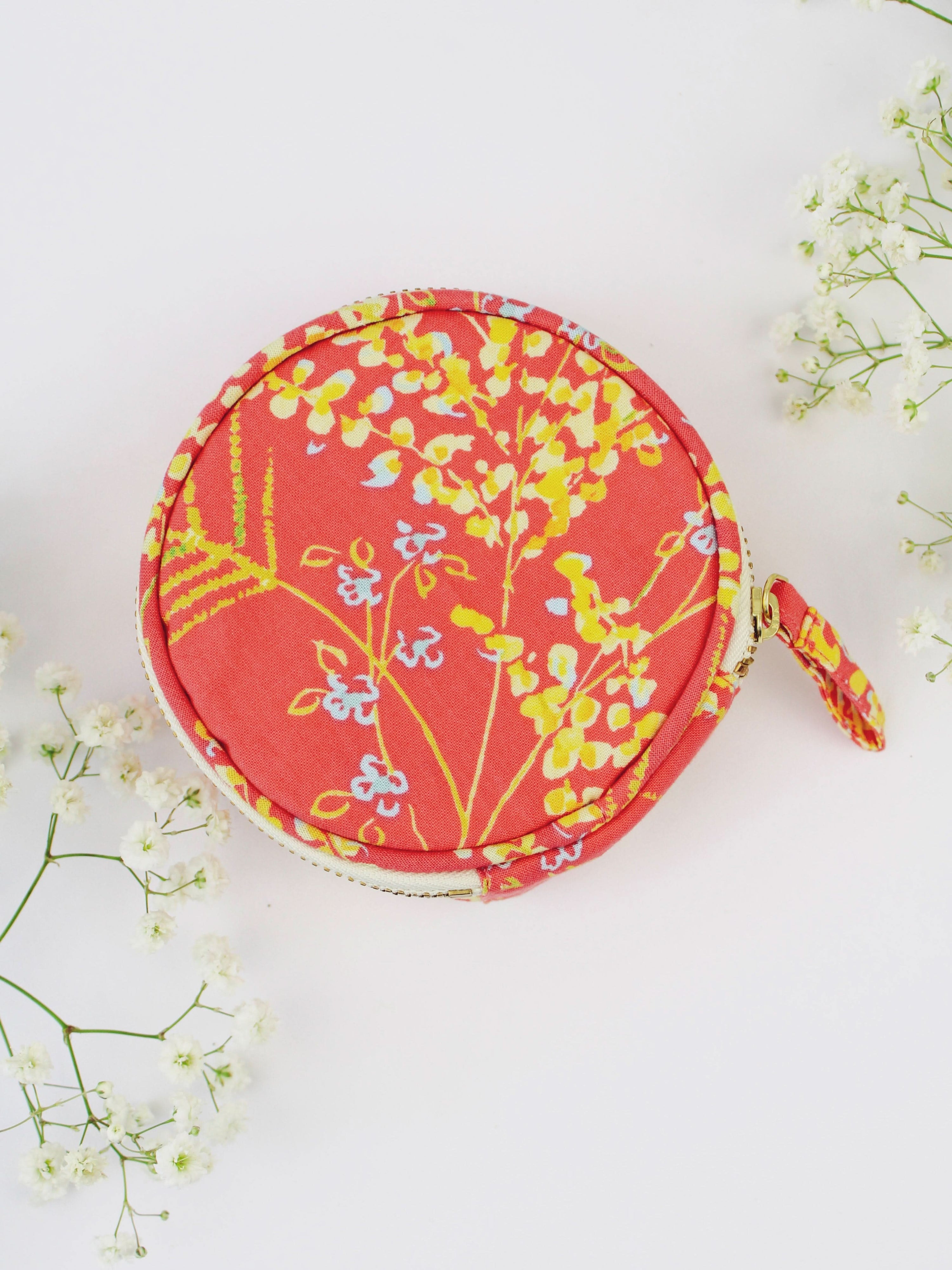 Ash & Rose jewelry pouch Coral meadow flowers Coral Meadow Flowers Jewelry Pouch