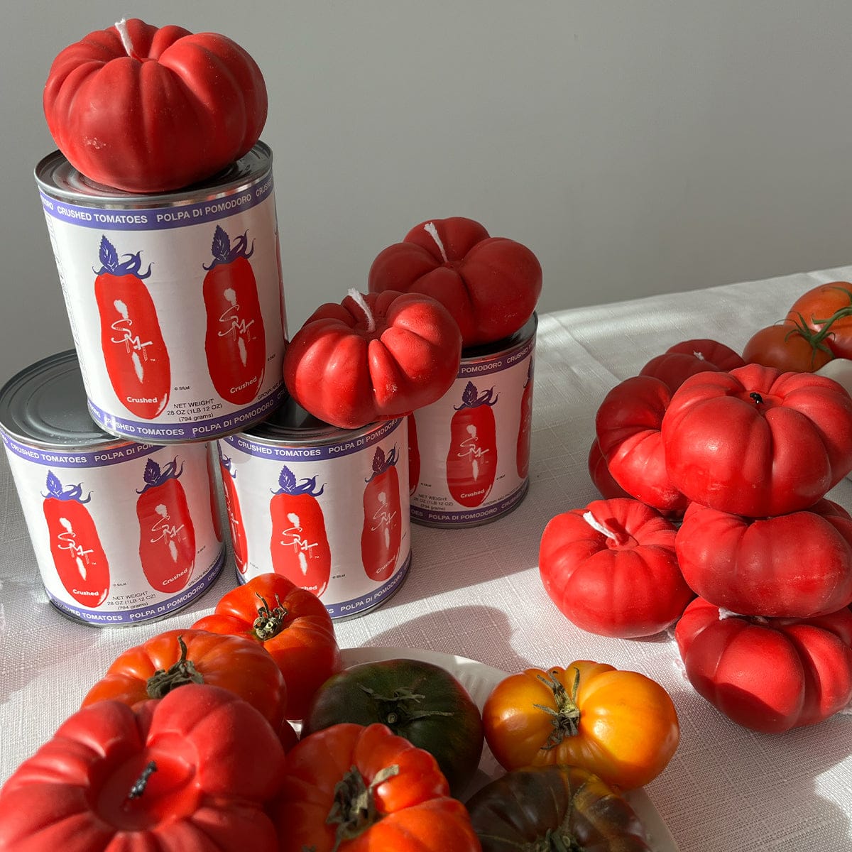 Scandles Farmers Markets Red / Tomato Leaf / Single Tomato Heirloom Tomato Candle - Red