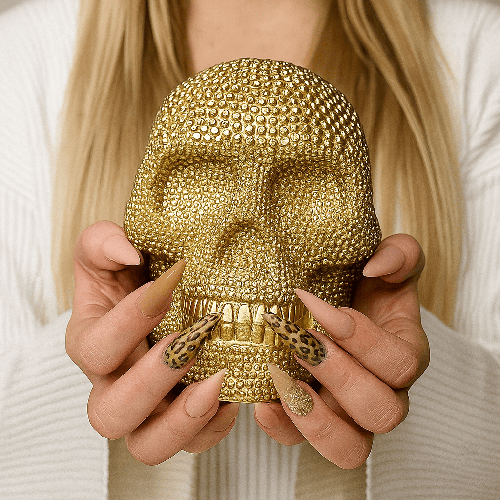 Gia Roma Halloween Resin Skull Gold