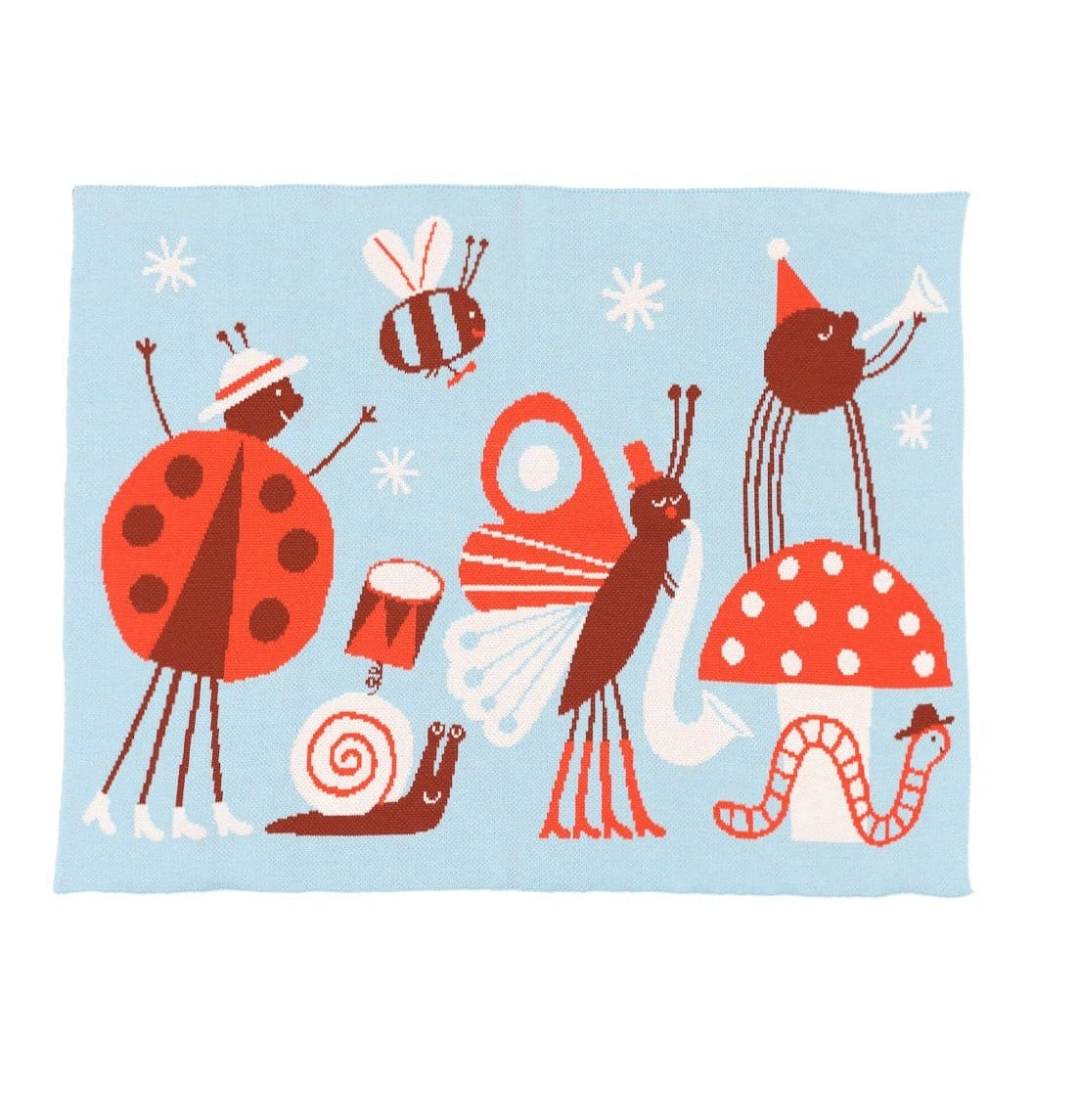 Biquette Baby Blanket Fall in Organic Cotton Bug Band - Baby & Kid&