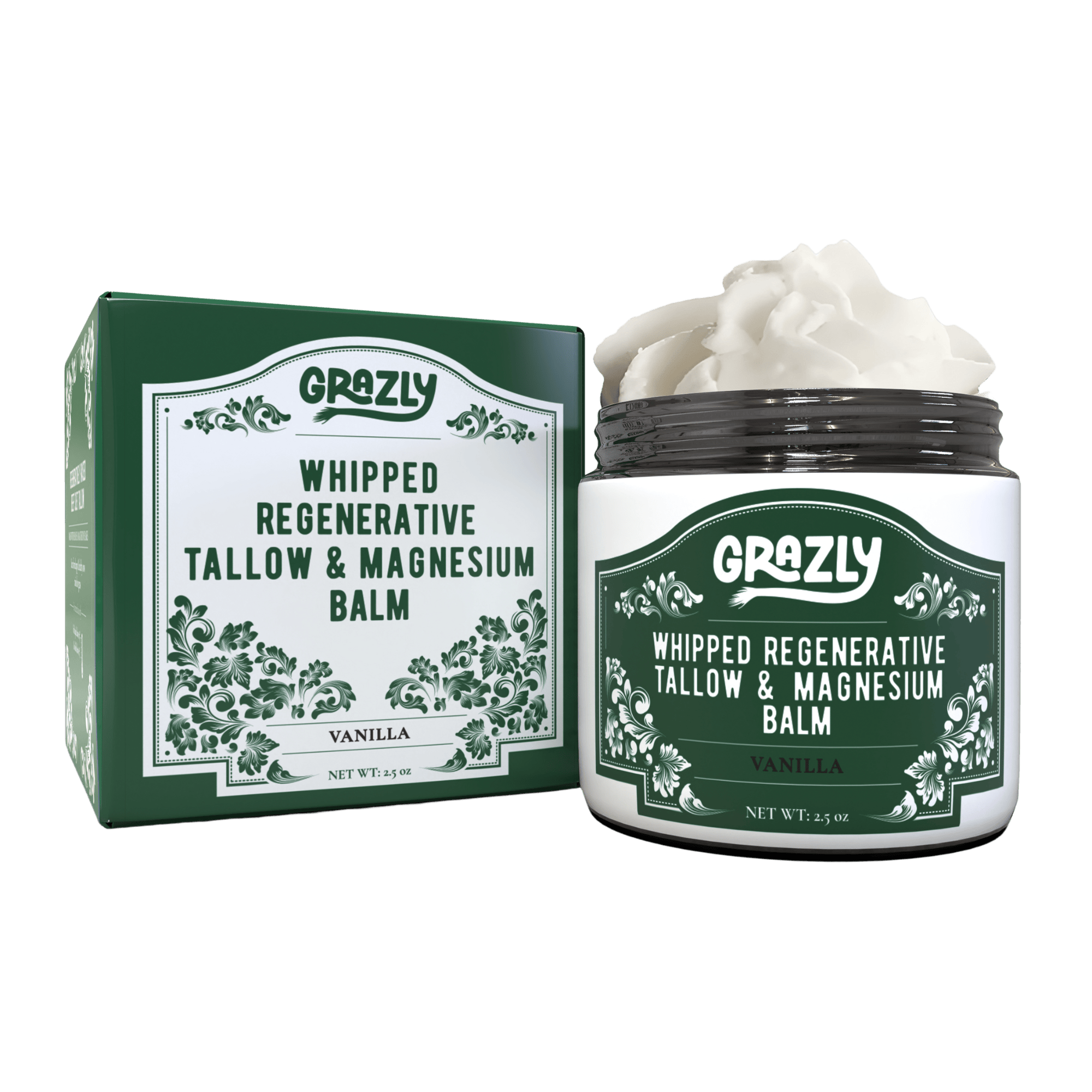 Grazly Vanilla / 1 Jar Dead Sea Magnesium & Tallow Balm