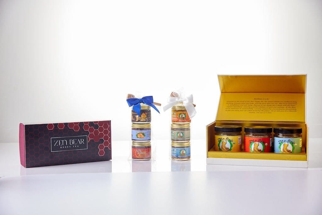 Zenbear Honey Tea mix-and-match 3-Flavor Honey Tea Mini Assortment – Organic Wellness Gift Set (3 x 3 oz)