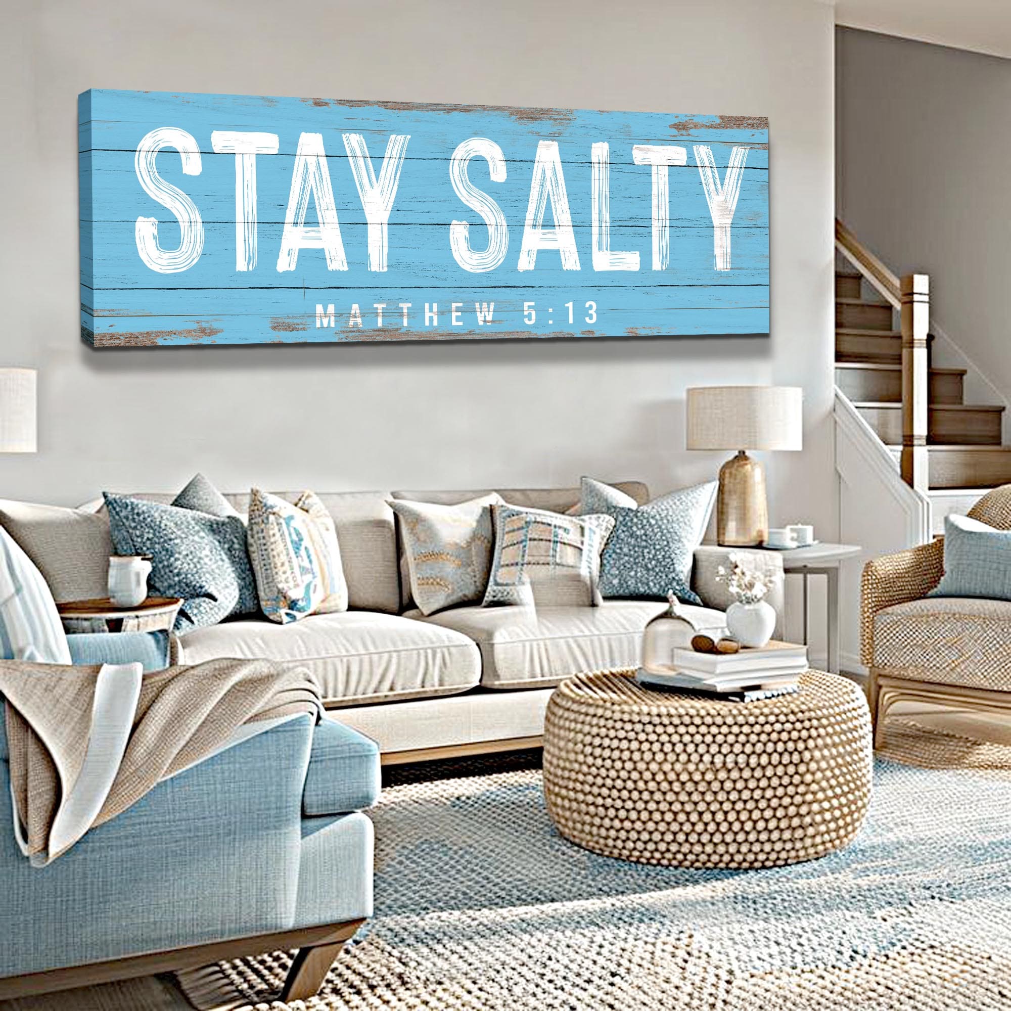 Tailored Canvases Canvas Stay Salty Coastal Sign IV