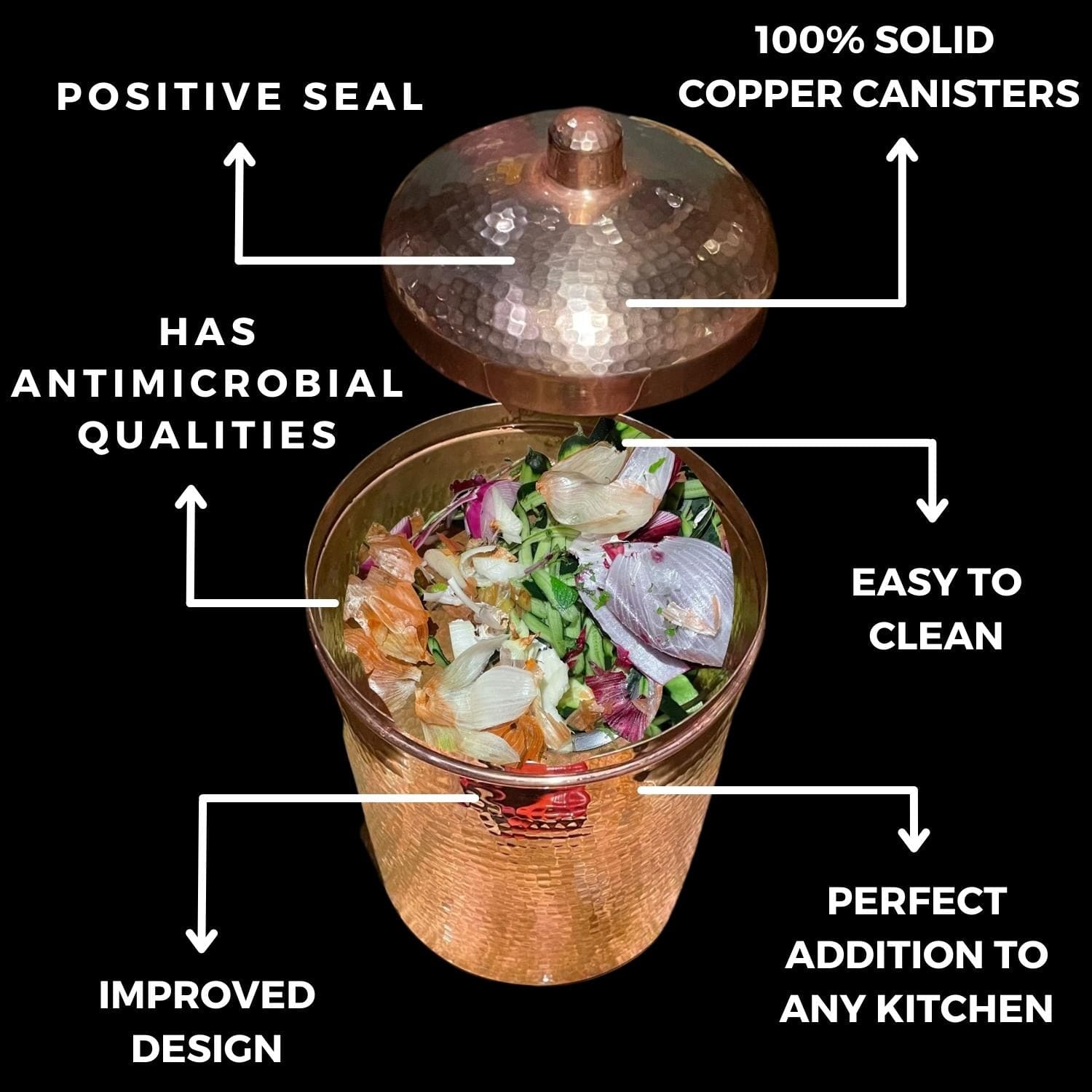 Sertodo Canisters Copper Kitchen Compost Bin (Canisters)