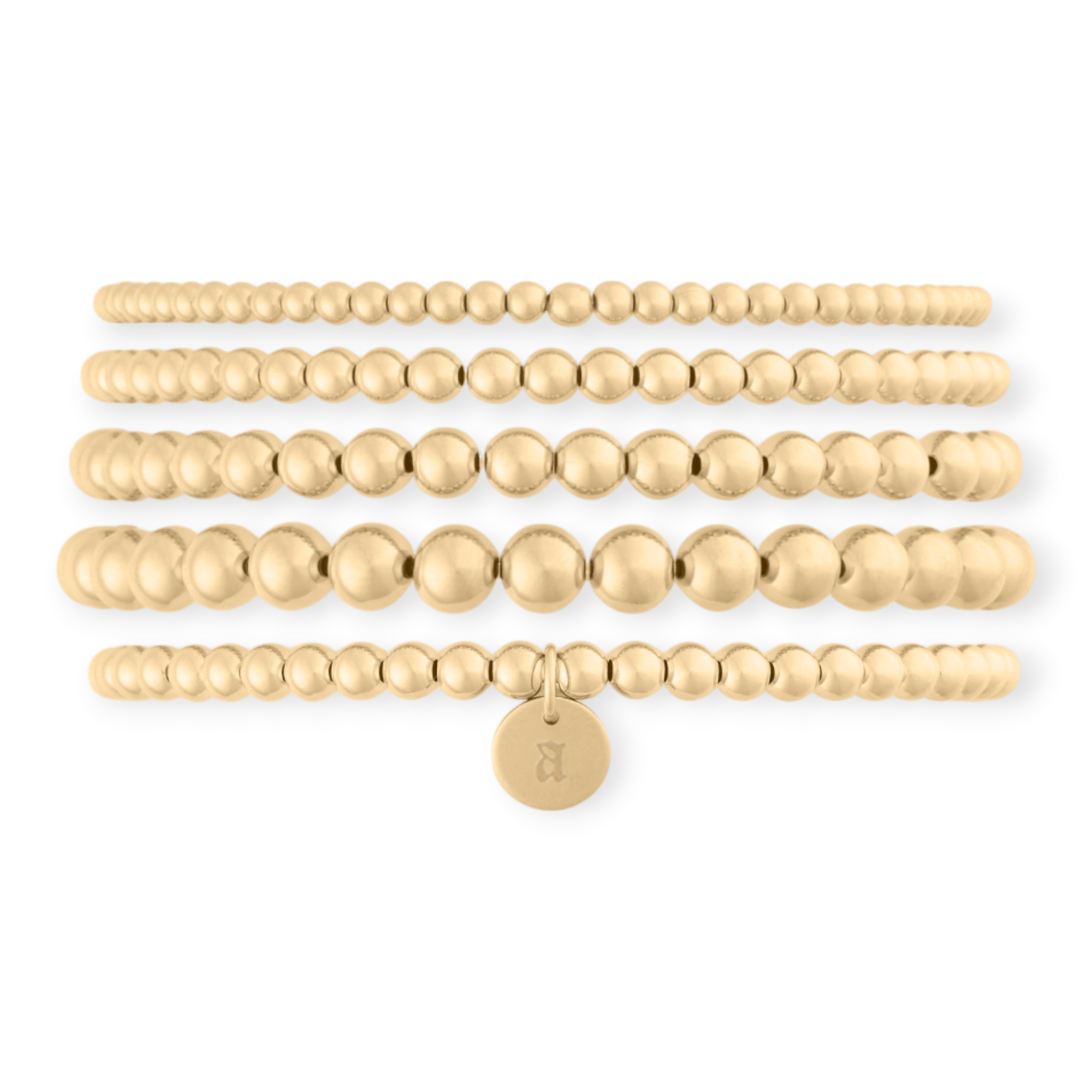 Cuffed by Nano LLC Old English Initial Juno Bracelet Five Stack