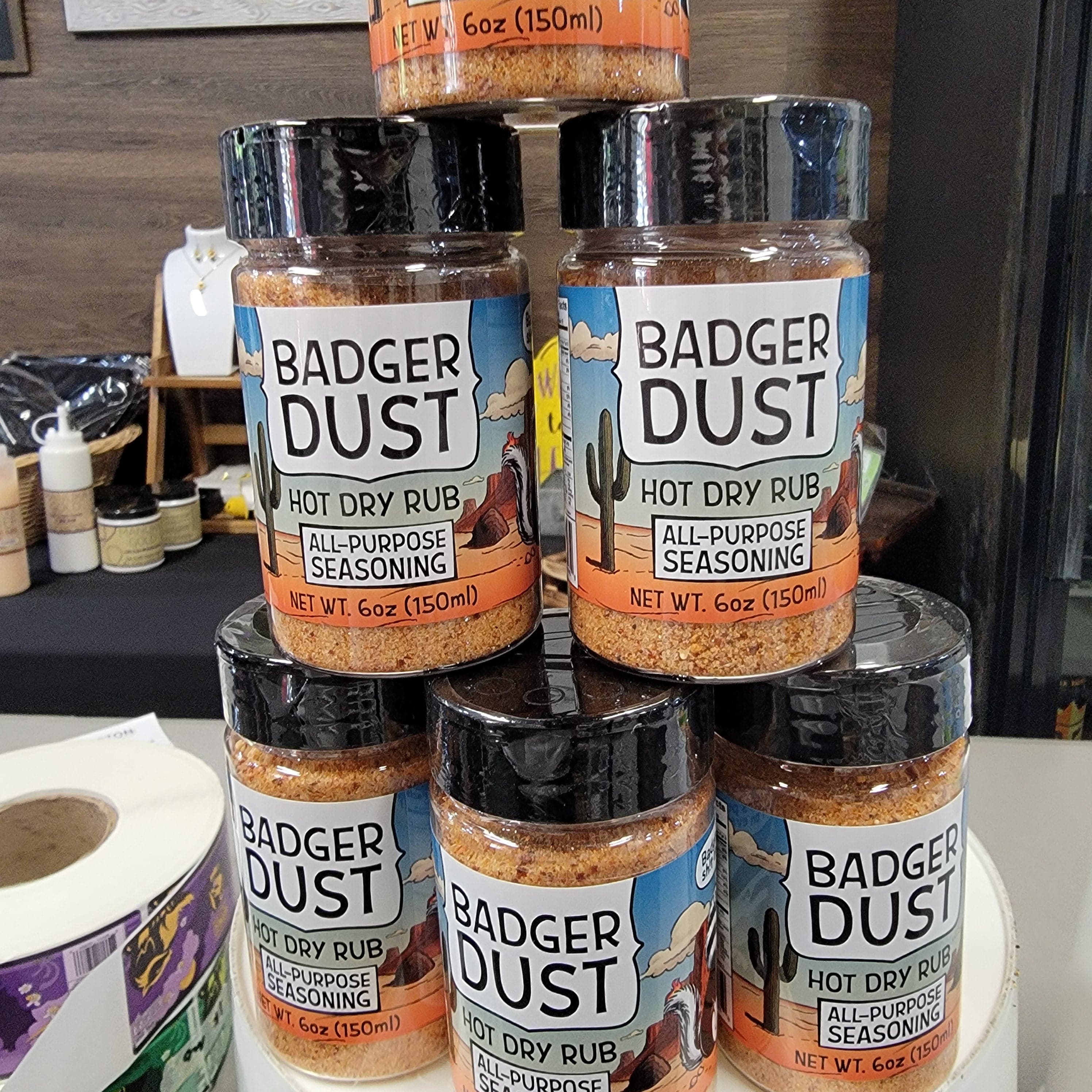 Honey Badgers Bee Farm All Natural Dry Rub Badger Dust Hot All- Purpose Seasoning