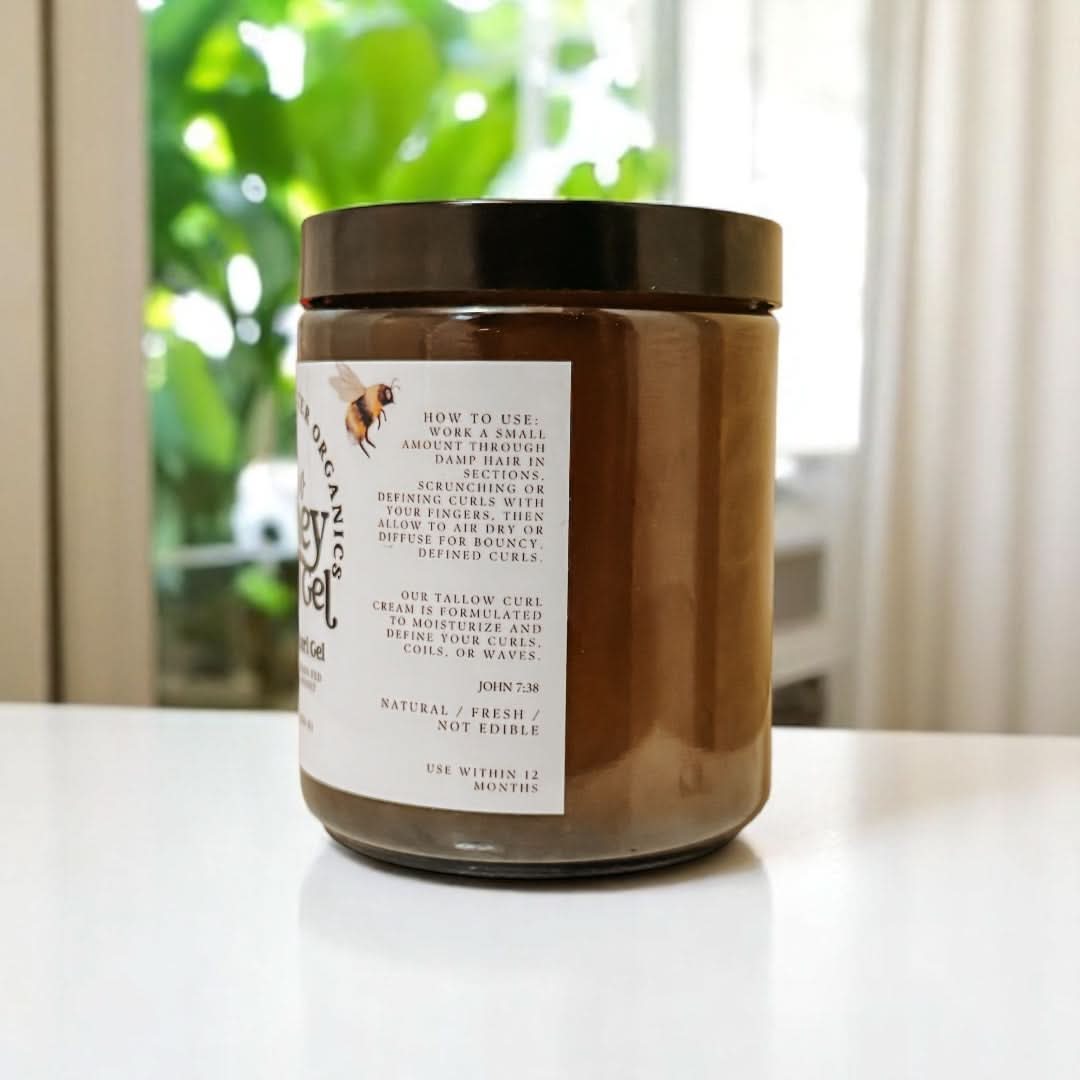 Living Water Organics Tallow Honey Curl Gel (Strong Hold)