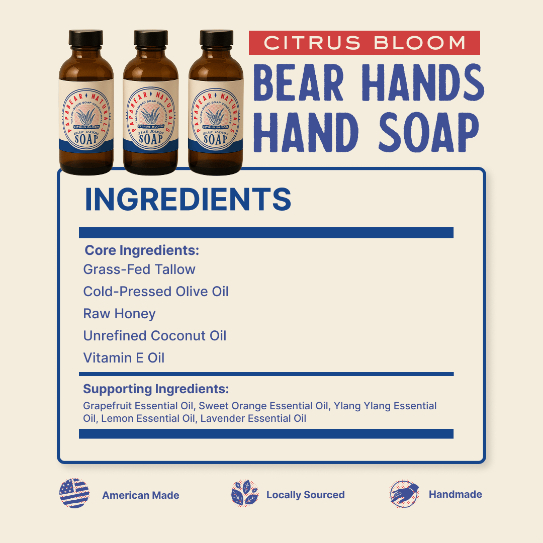PapaBear Naturals Bear Hands Soap - 1 oz (3 Pack)