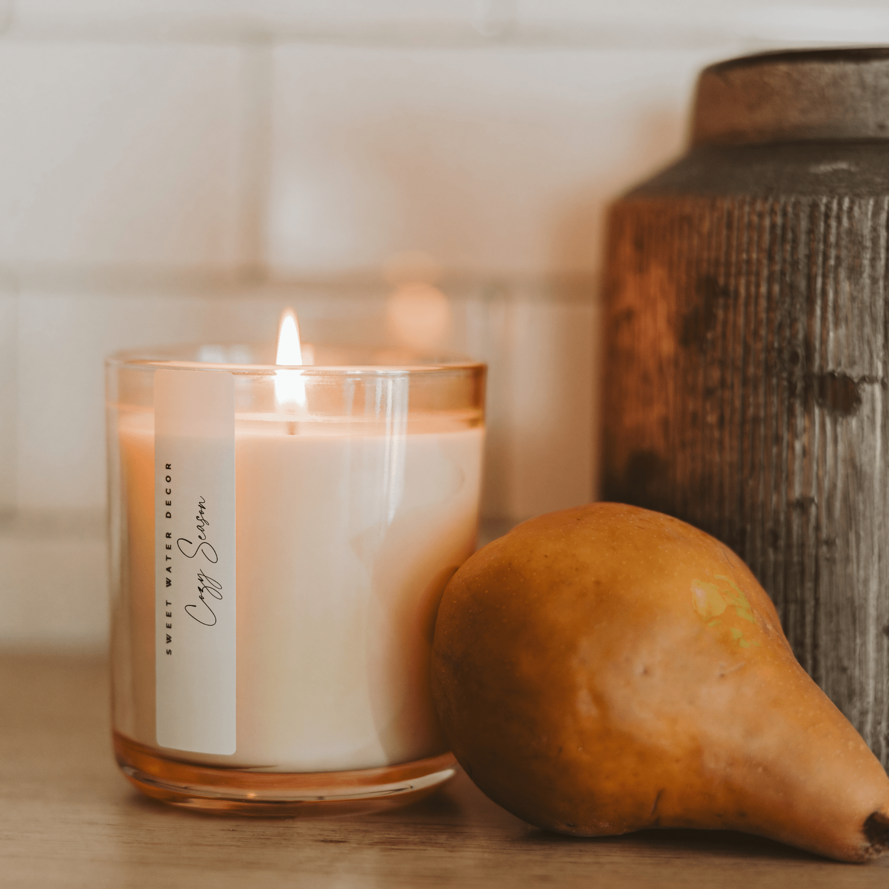 Sweet Water Decor Candles Cozy Season Soy Candle - Tinted Glass Jar - 12 oz