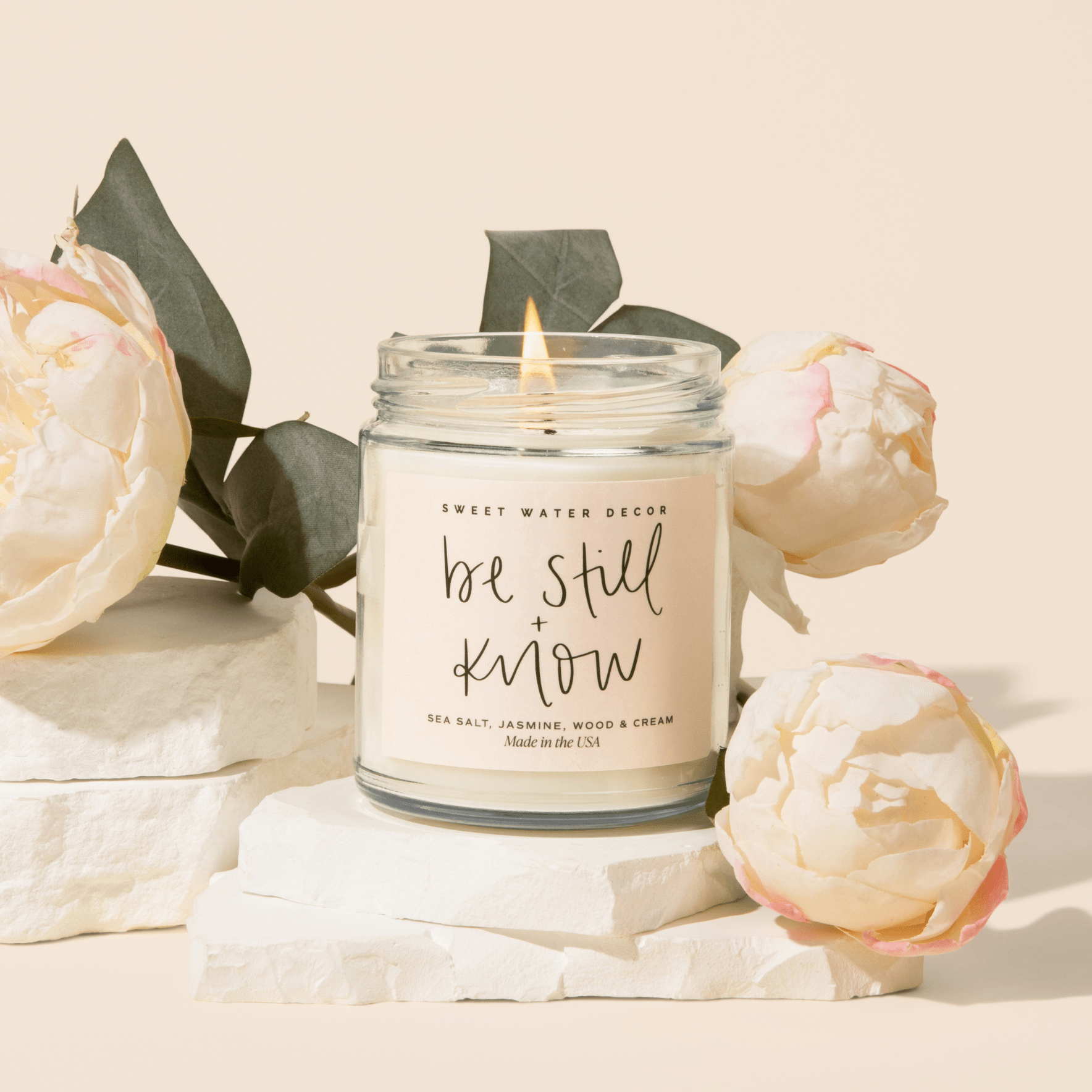 Sweet Water Decor Candles Be Still and Know Soy Candle - Clear Jar - 9 oz