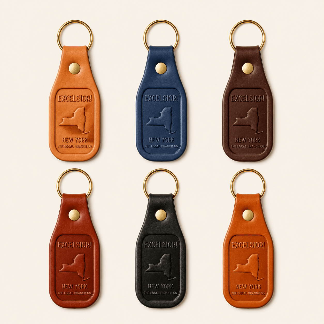The Local Branch Leather Excelsior / Chocolate Leather Key Fobs