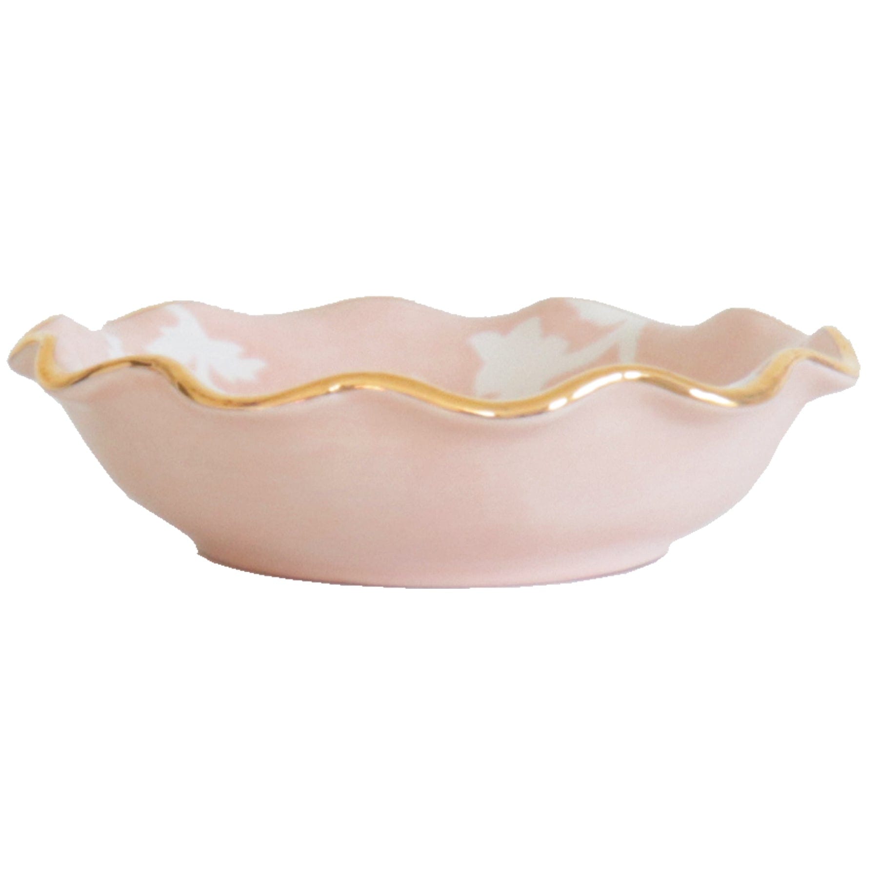 Ruby Clay Company Tray Large / Blush Chinoiserie Dreams Scalloped Bowls with 22K Gold Accent