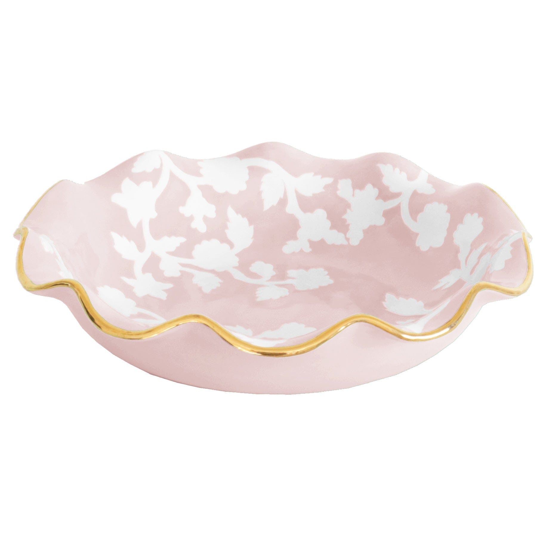 Ruby Clay Company Tray Large / Cherry Blossom Pink Chinoiserie Dreams Scalloped Bowls with 22K Gold Accent