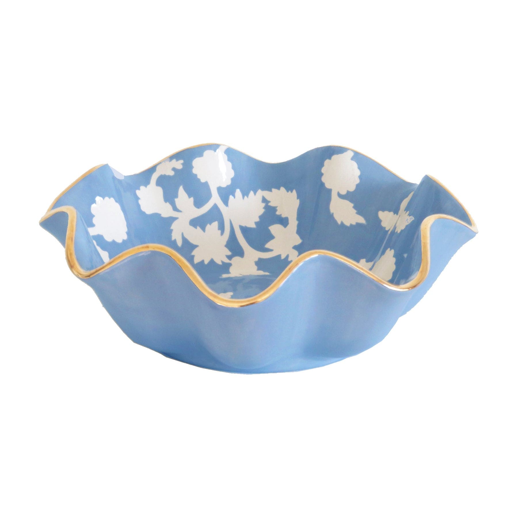 Ruby Clay Company Tray Medium / French Blue Chinoiserie Dreams Scalloped Bowls with 22K Gold Accent