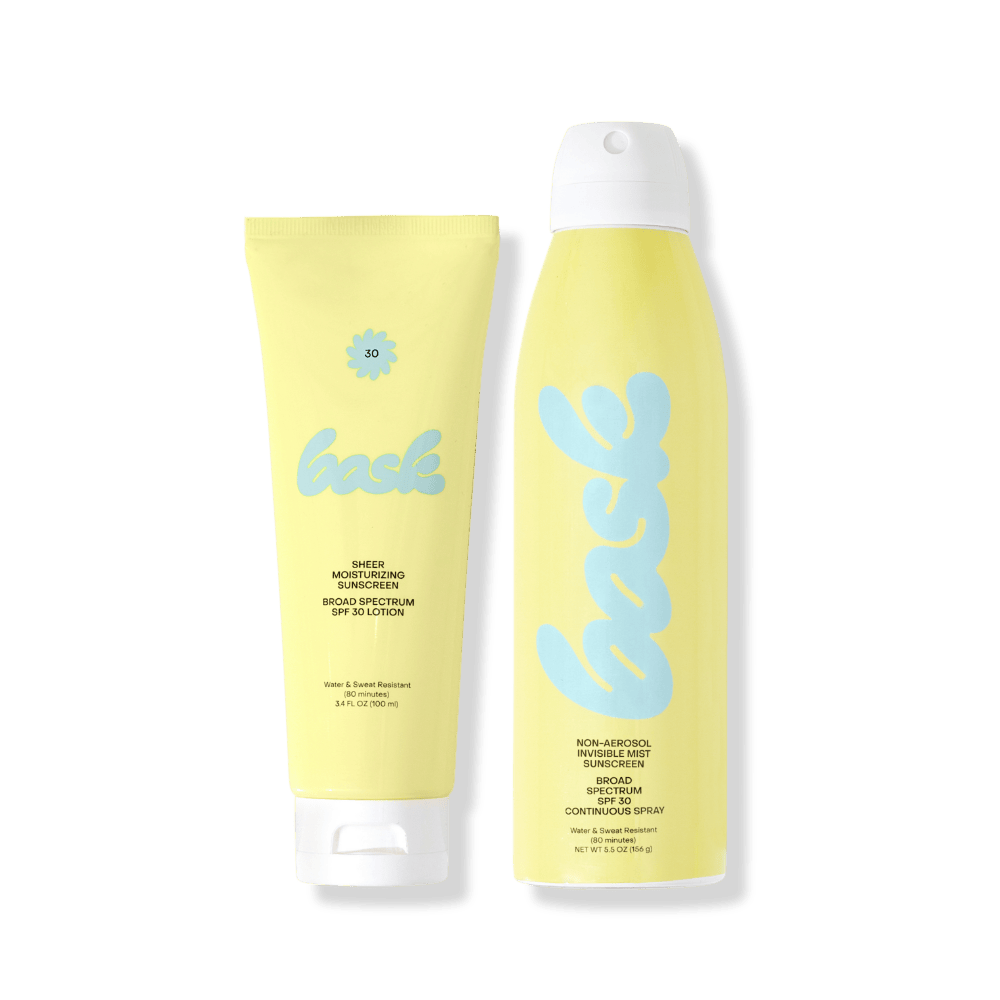 Bask Suncare Reef Safe Sunscreen SPF 30 Lotion + Spray Feel Good Bundle