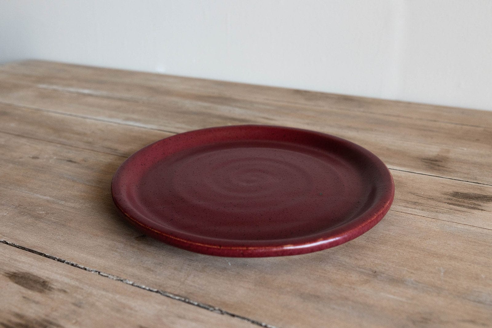 KJ Pottery Plate Ruby / Tall Rim / Glazed Rim Dinner Plate
