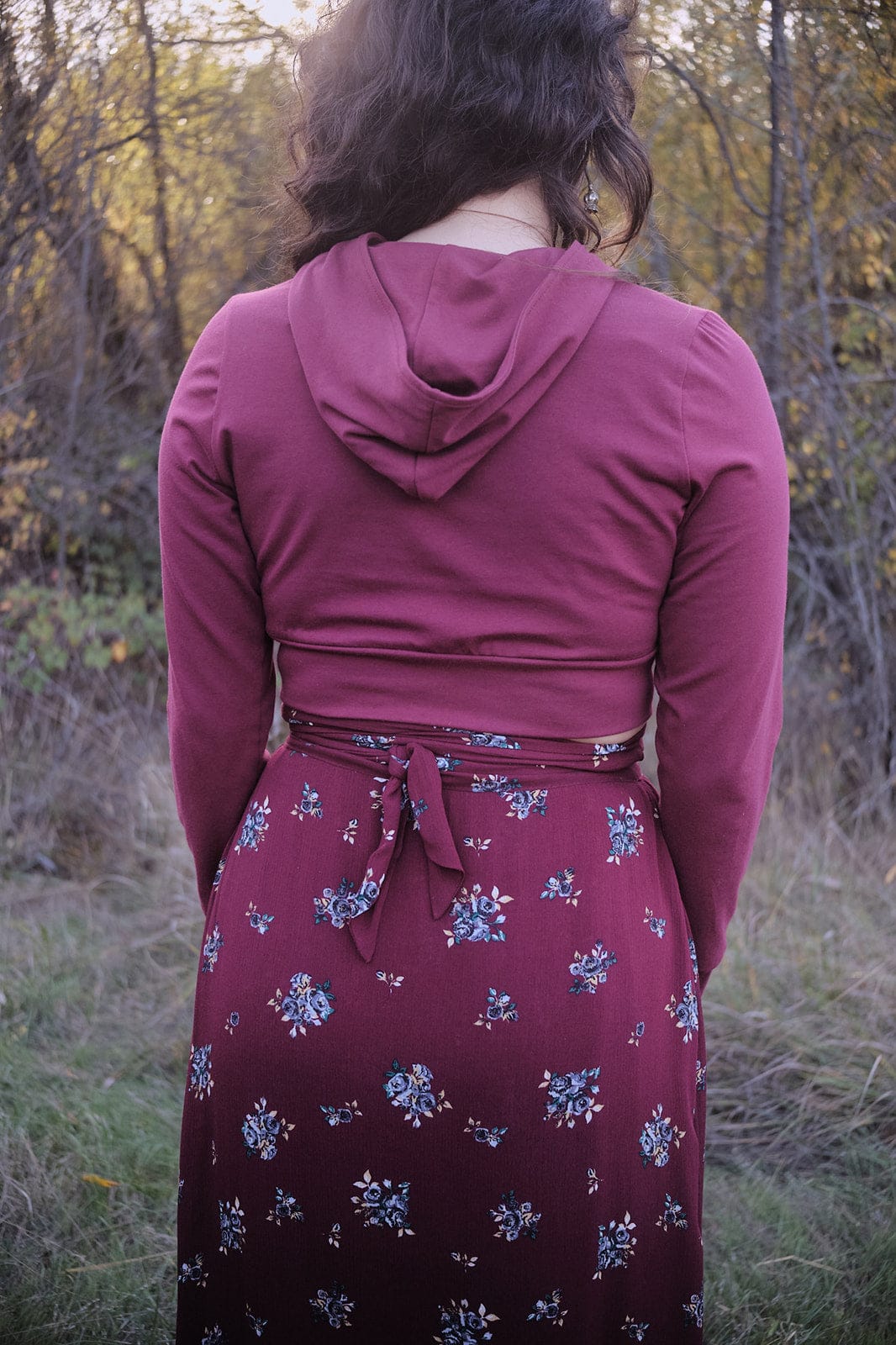 Field Day Hoodie Cropped Hoodie In Merlot