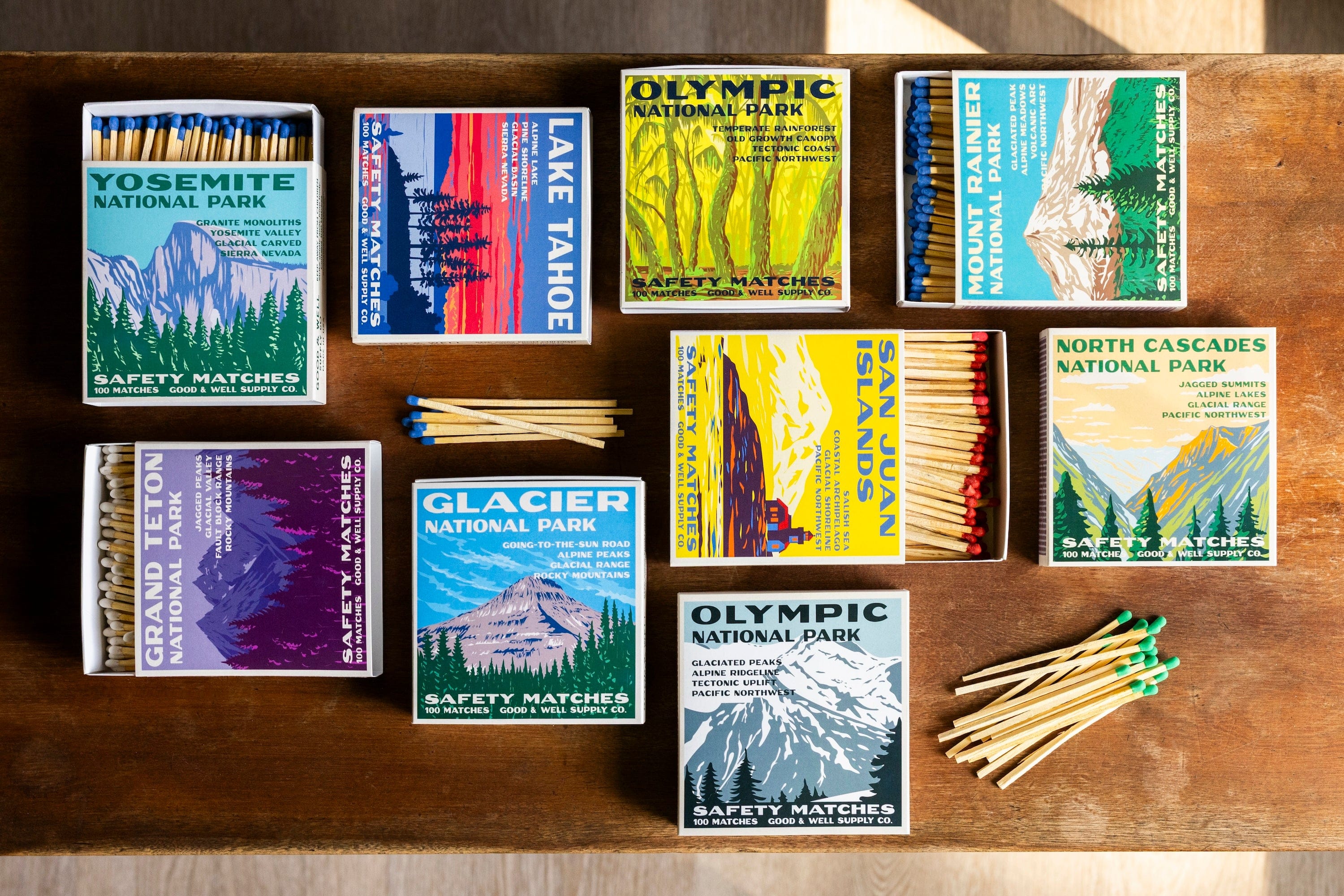 Good & Well Supply Co. Mount Rainier Vintage National Park Cabin Matches