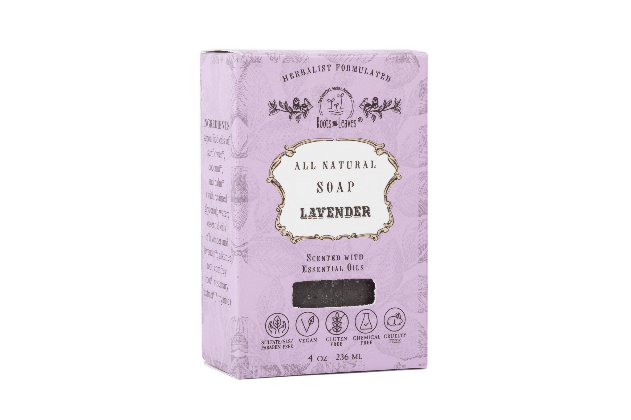 Roots and Leaves, LLC Organic Vegan Lavender Bar Soap