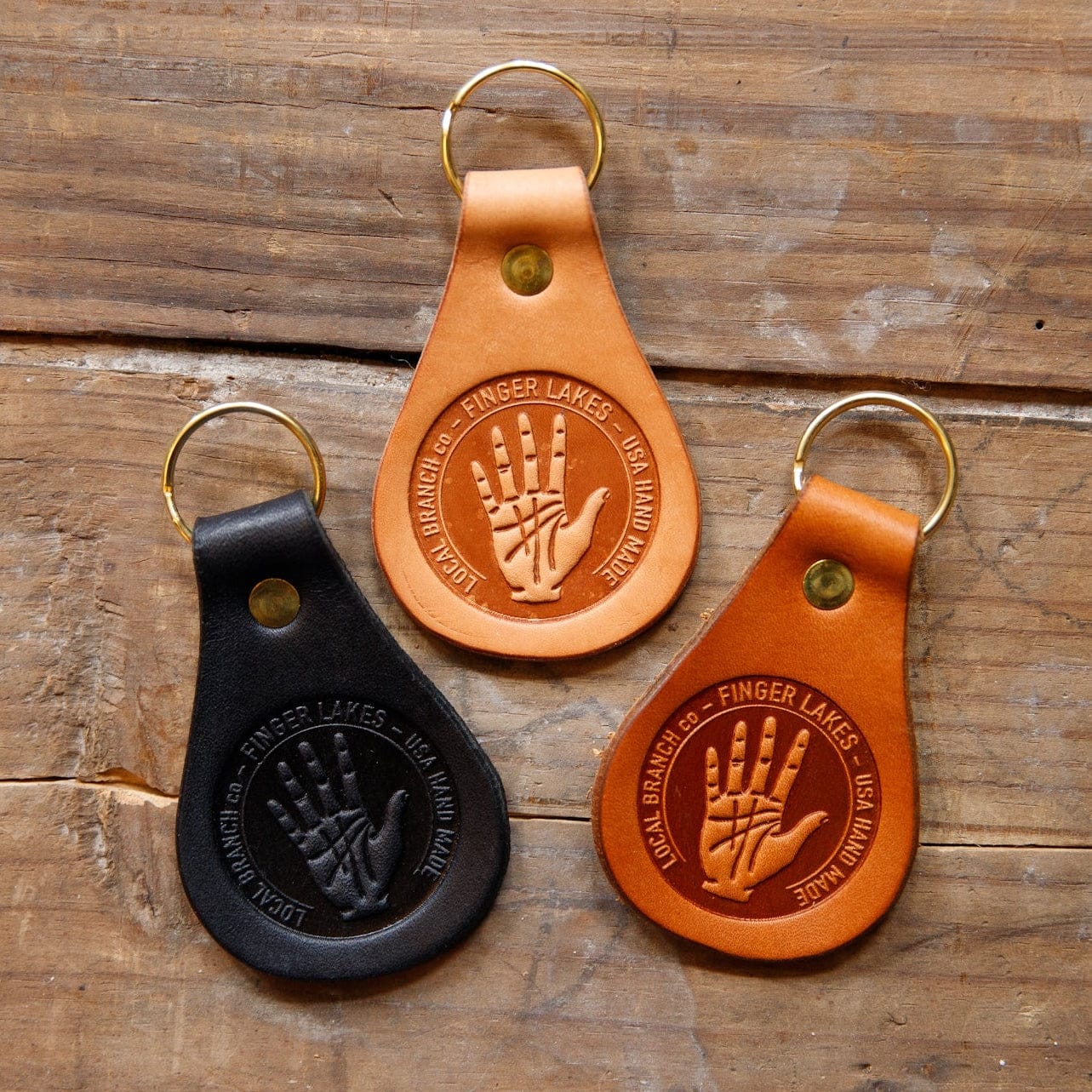 The Local Branch Leather Leather Key Fobs