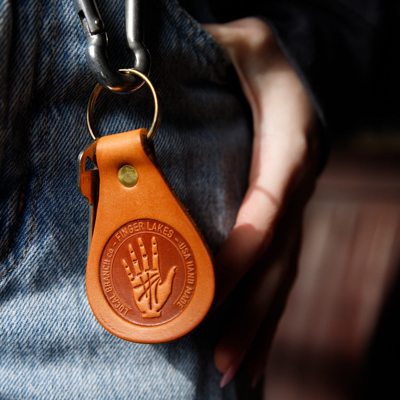 The Local Branch Leather Leather Key Fobs
