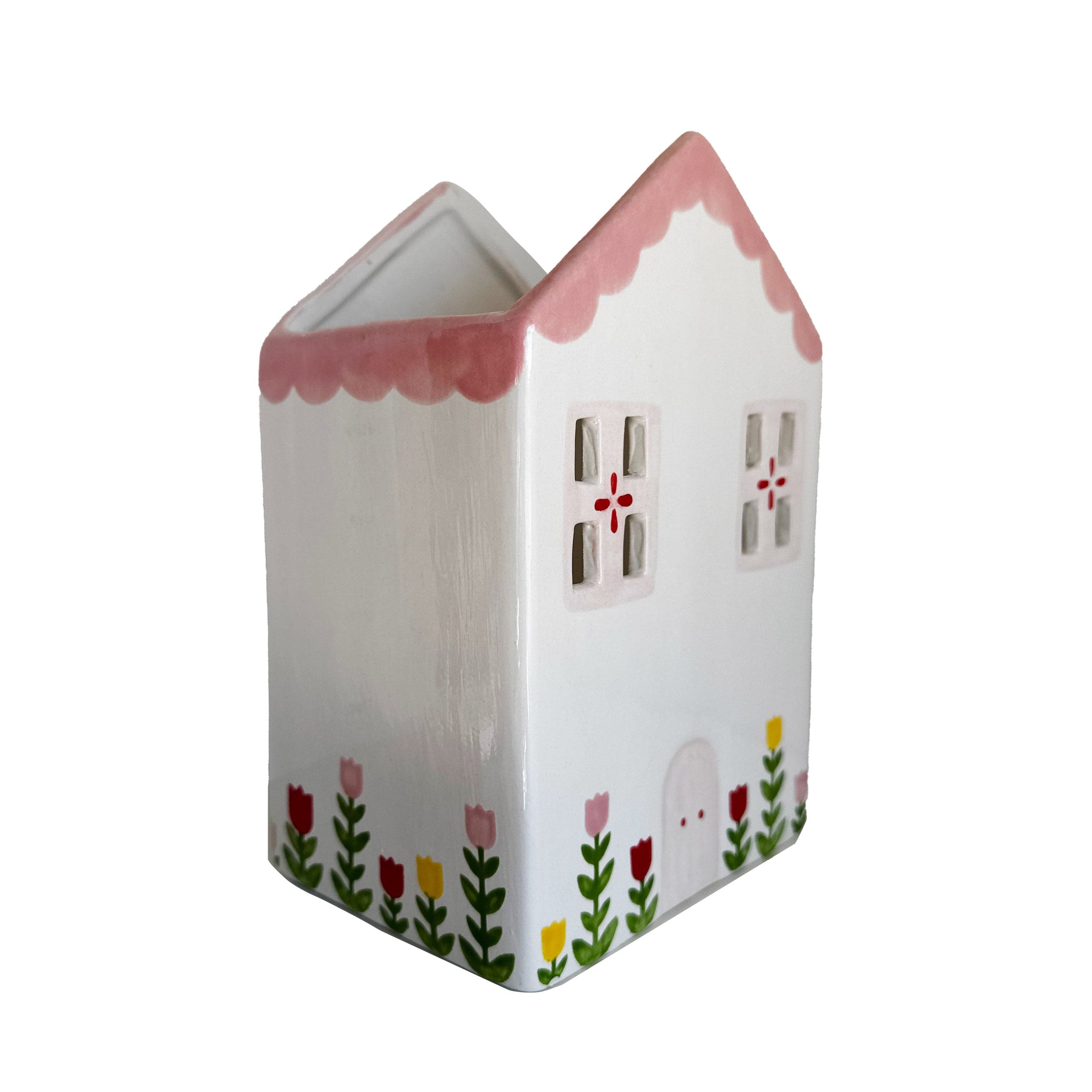 Ruby Clay Company Tulip Fever Scalloped House Vase/Container