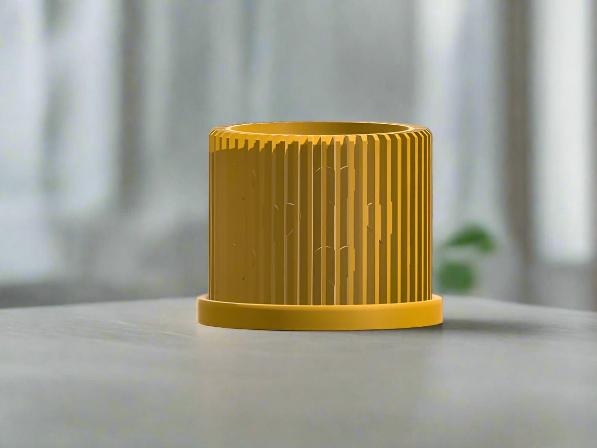 Rosebud HomeGoods Planter Mustard / 4 Inch - No Tray Modern Heart-Shaped Planter with Drainage & Saucer – Unique Valentine’s Day Gift for Plant Lovers, 3d Printed Planter Home Hosting Decor,