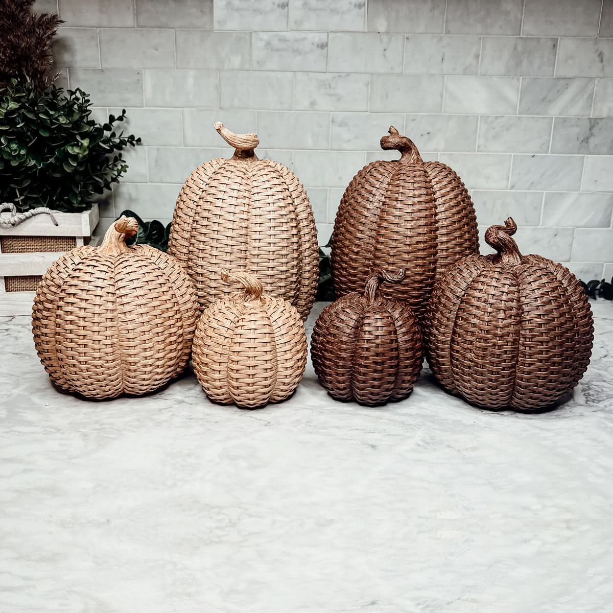 Gia Roma Basket Weave Statue Basket Weave Pumpkins