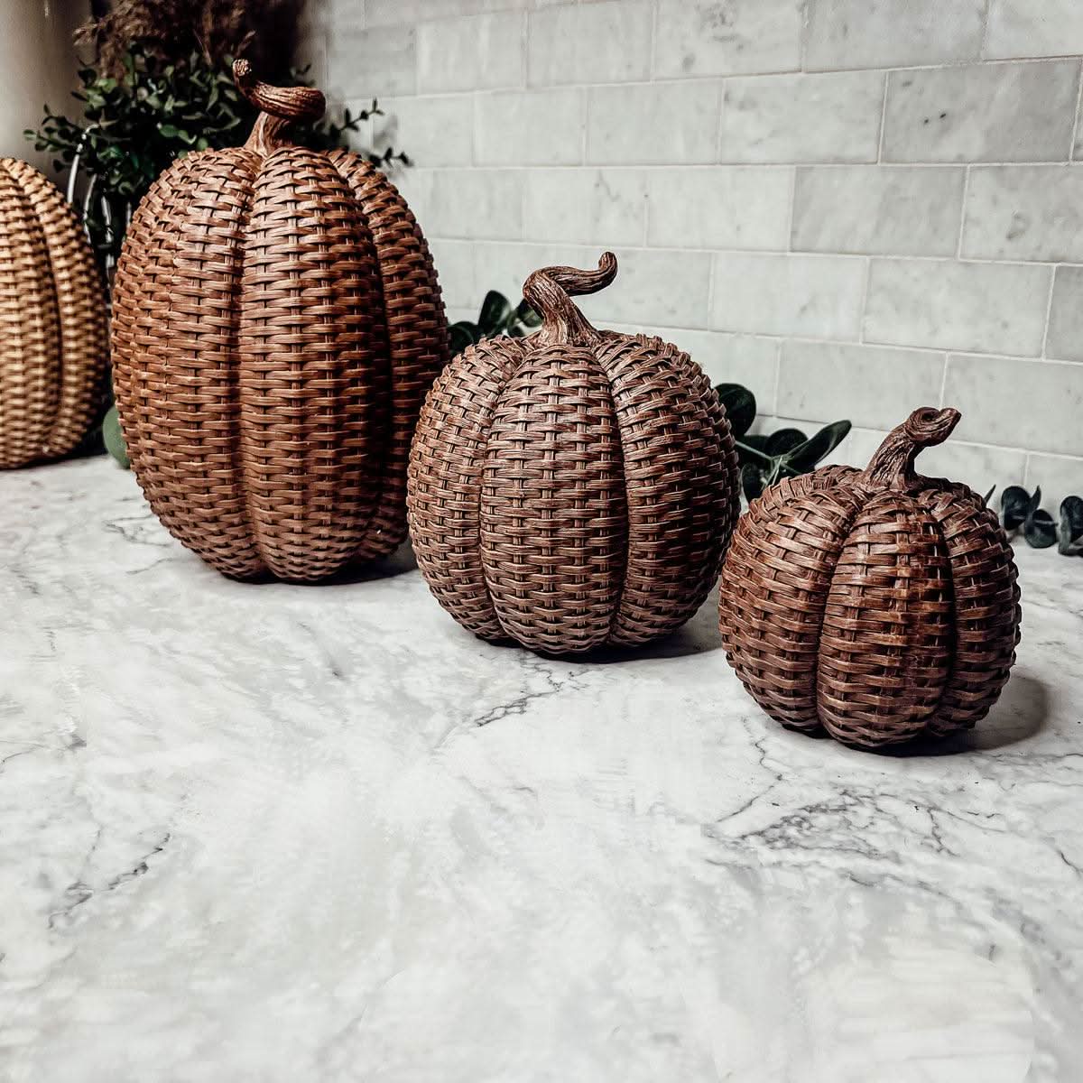 Gia Roma Basket Weave Statue Basket Weave Pumpkins