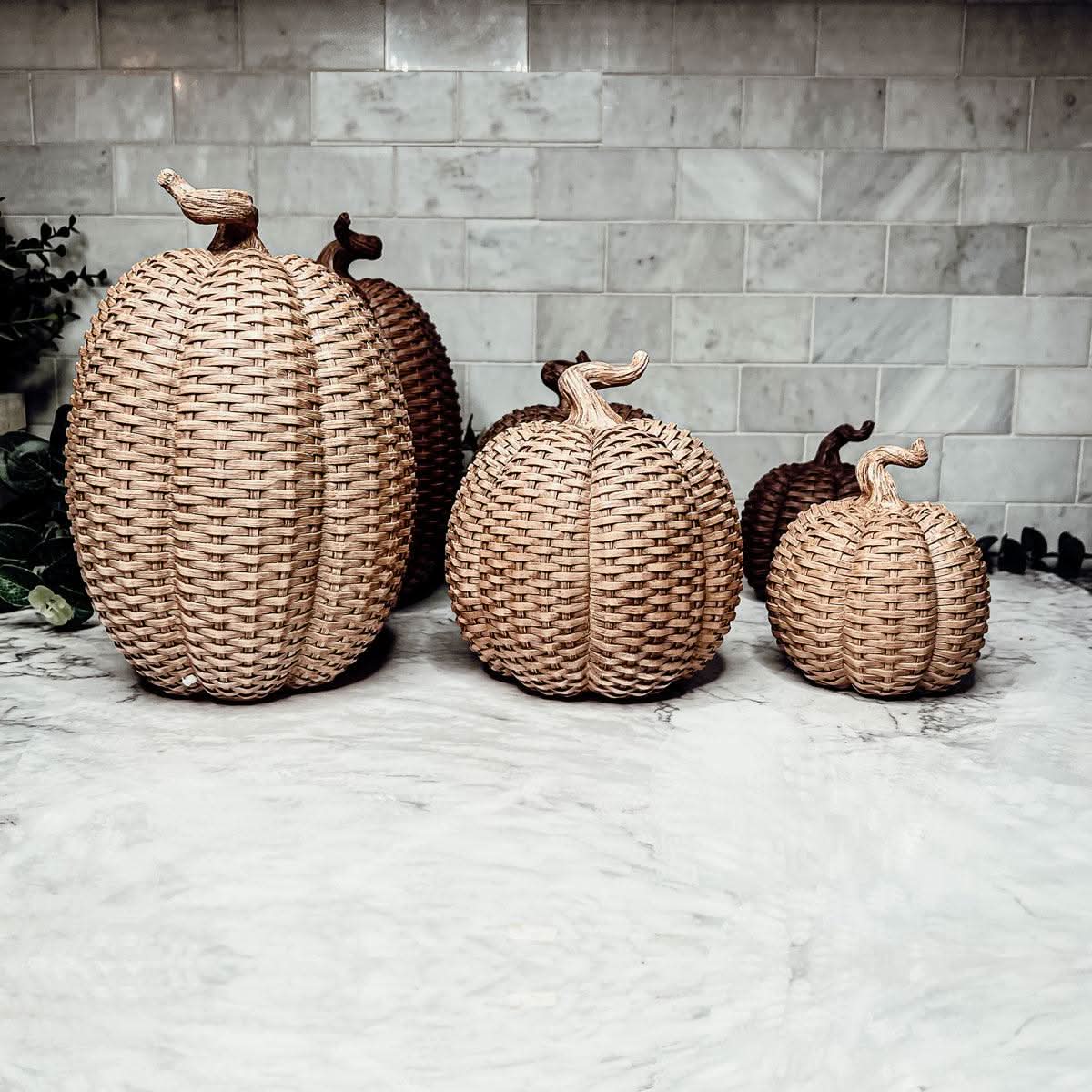 Gia Roma Basket Weave Statue Basket Weave Pumpkins