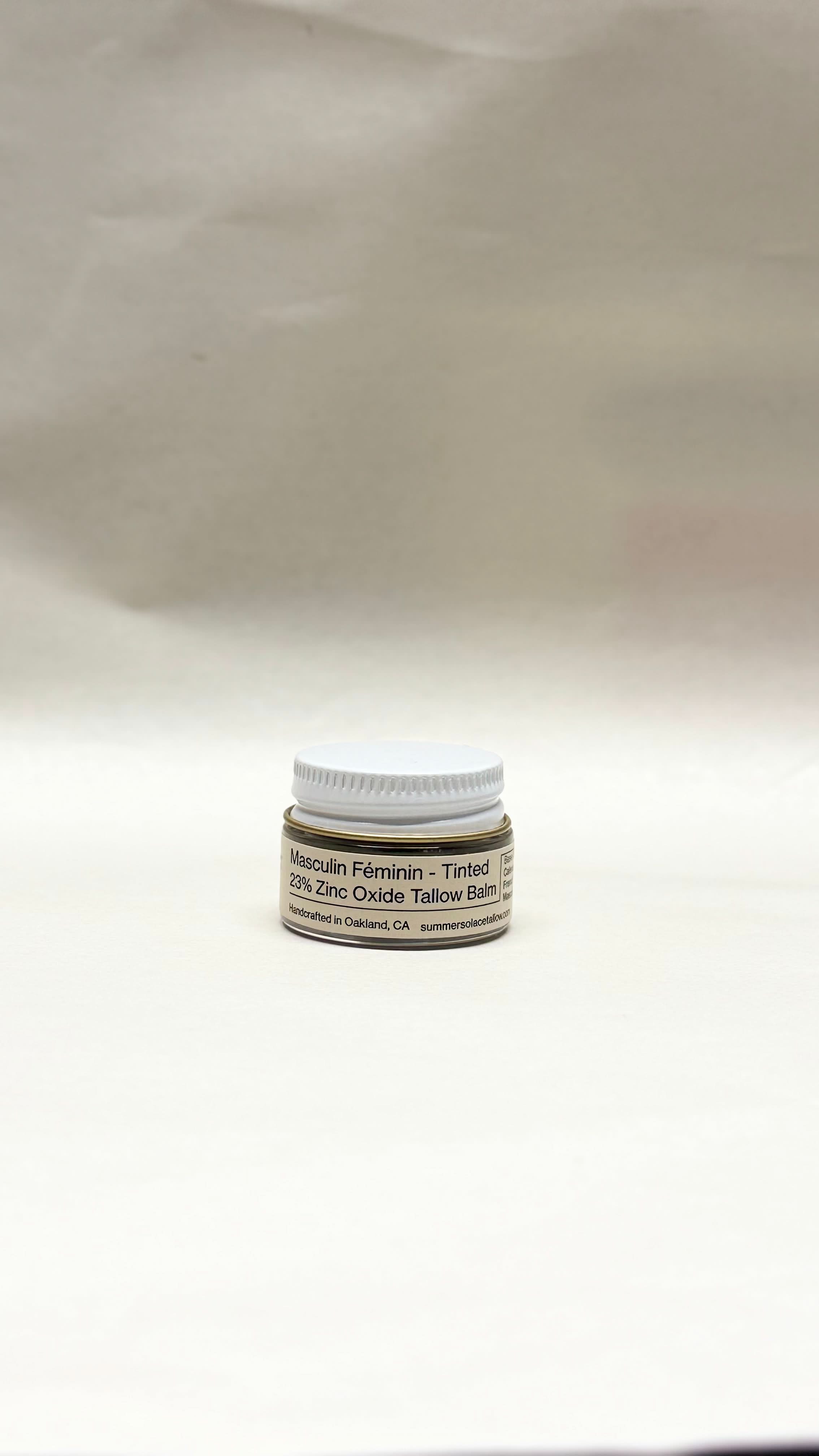 Summer Solace Tallow SPF .25oz Mini 23% Non-Nano Zinc Tinted Tallow Balm | Tinted and Scented