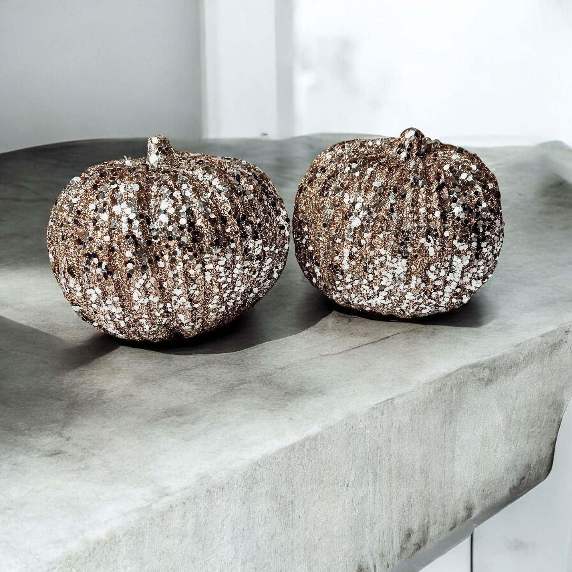 Gia Roma Fall Glitter Sequin Pumpkin 4"