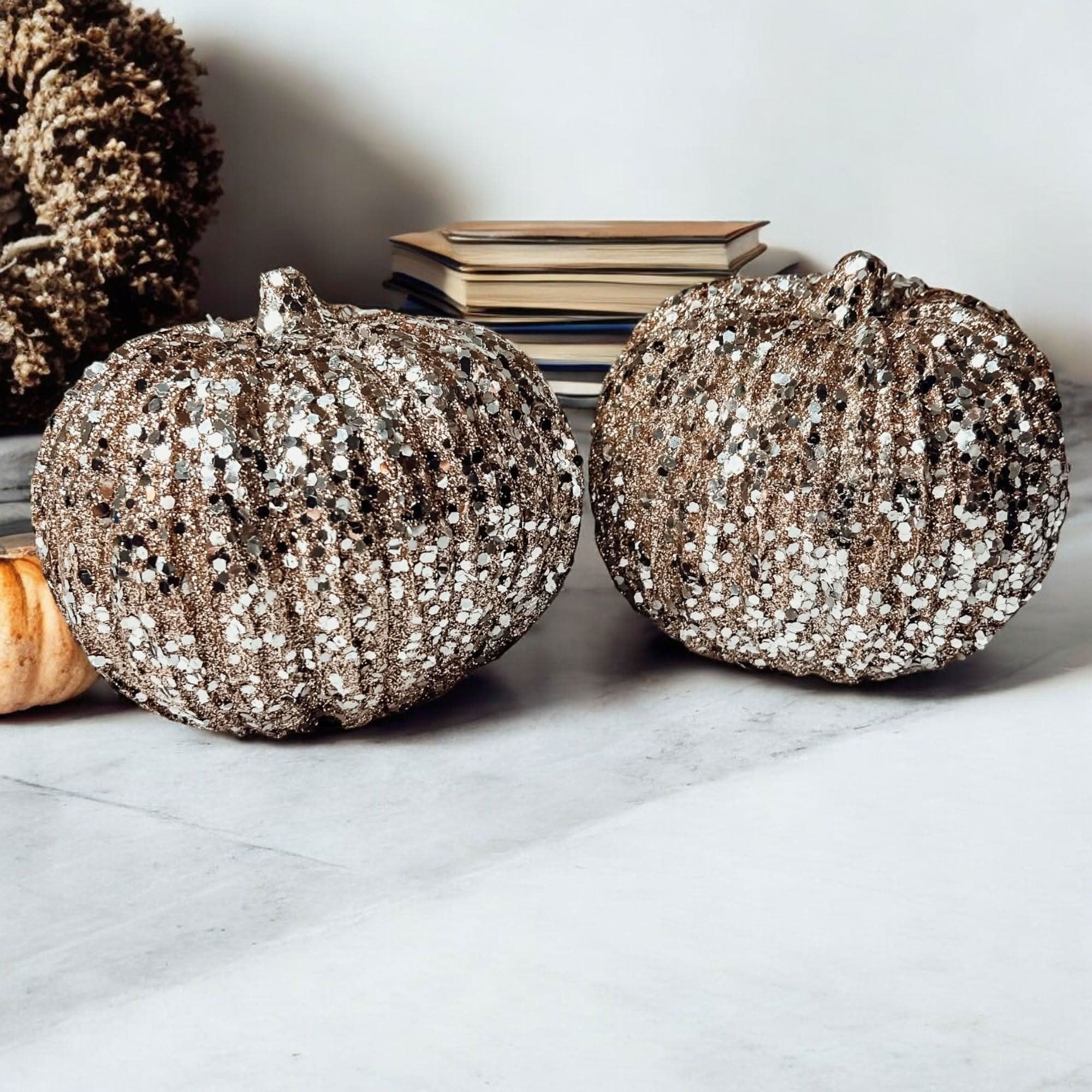 Gia Roma Fall Glitter Sequin Pumpkin 4"