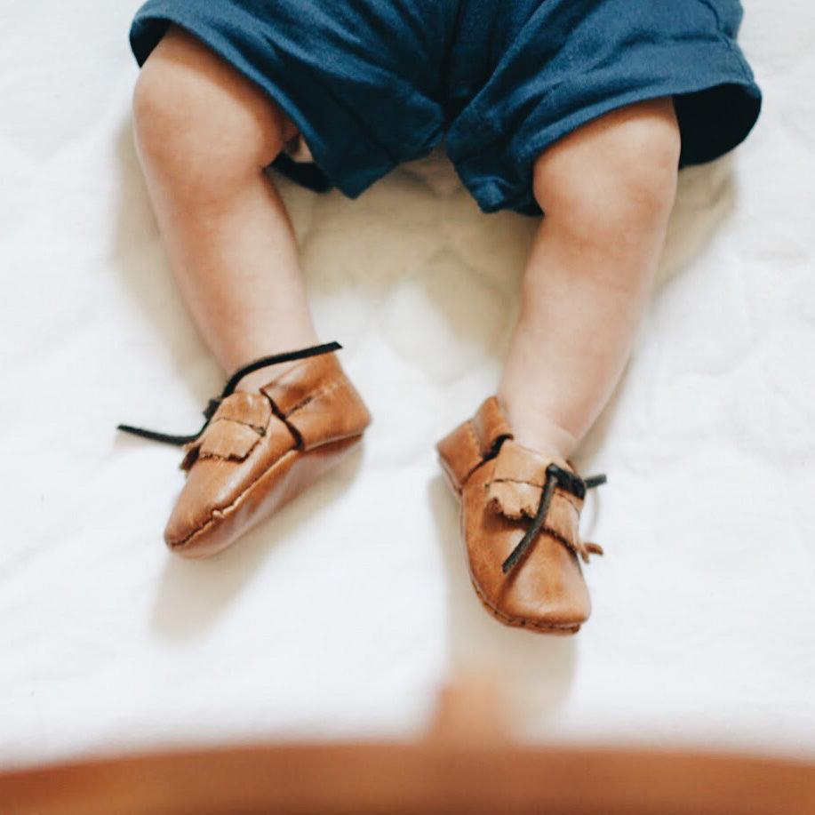 The Local Branch Leather Baby Moccasins - USA Made