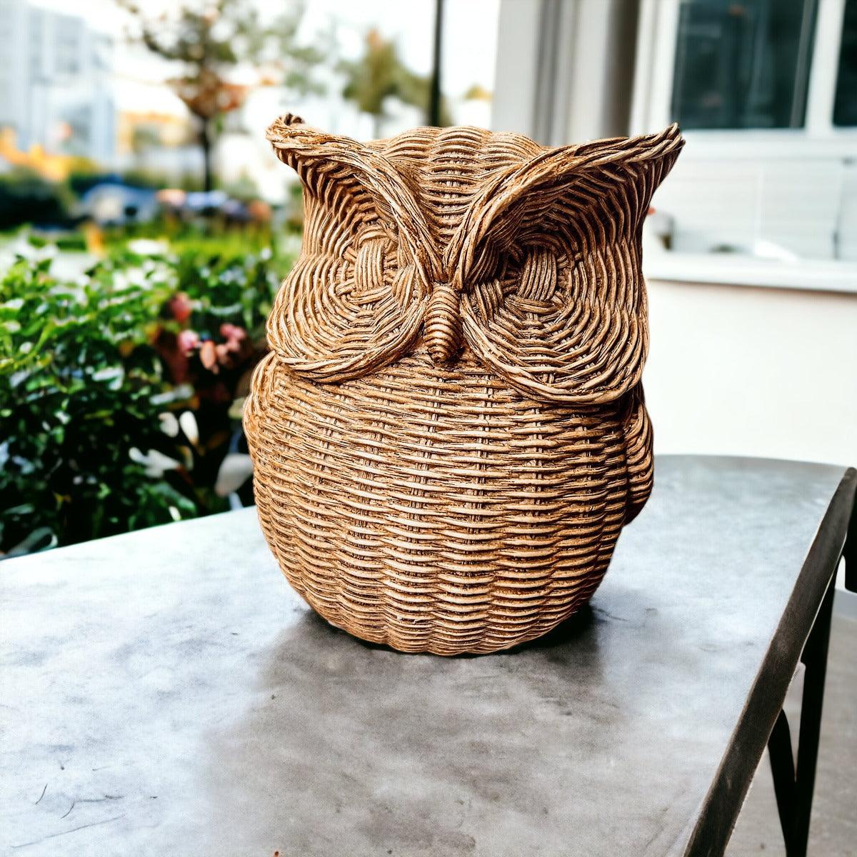 Gia Roma Basket Weave Statue Owl Statue