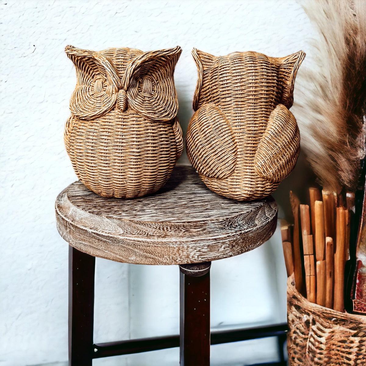 Gia Roma Basket Weave Statue Owl Statue