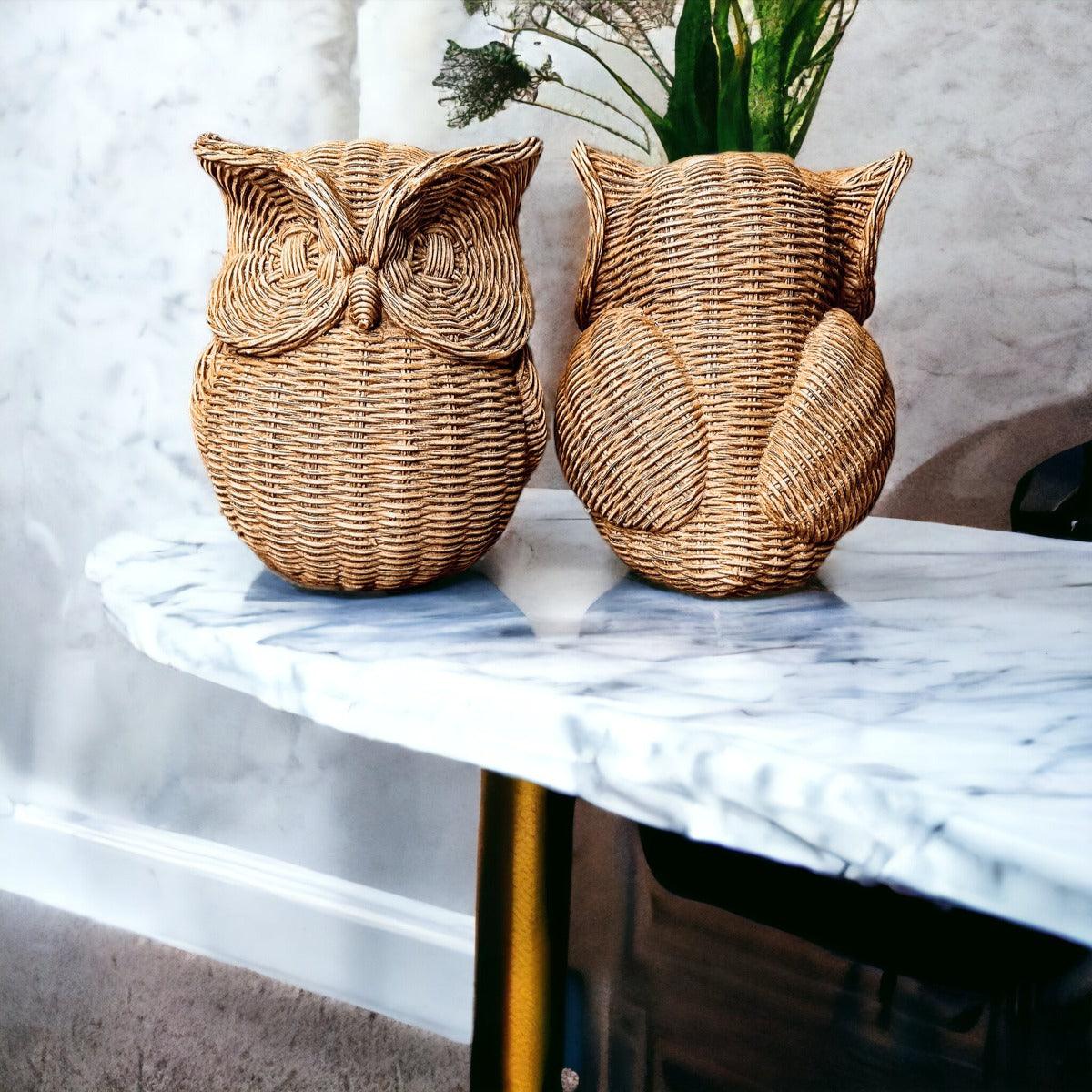 Gia Roma Basket Weave Statue Owl Statue