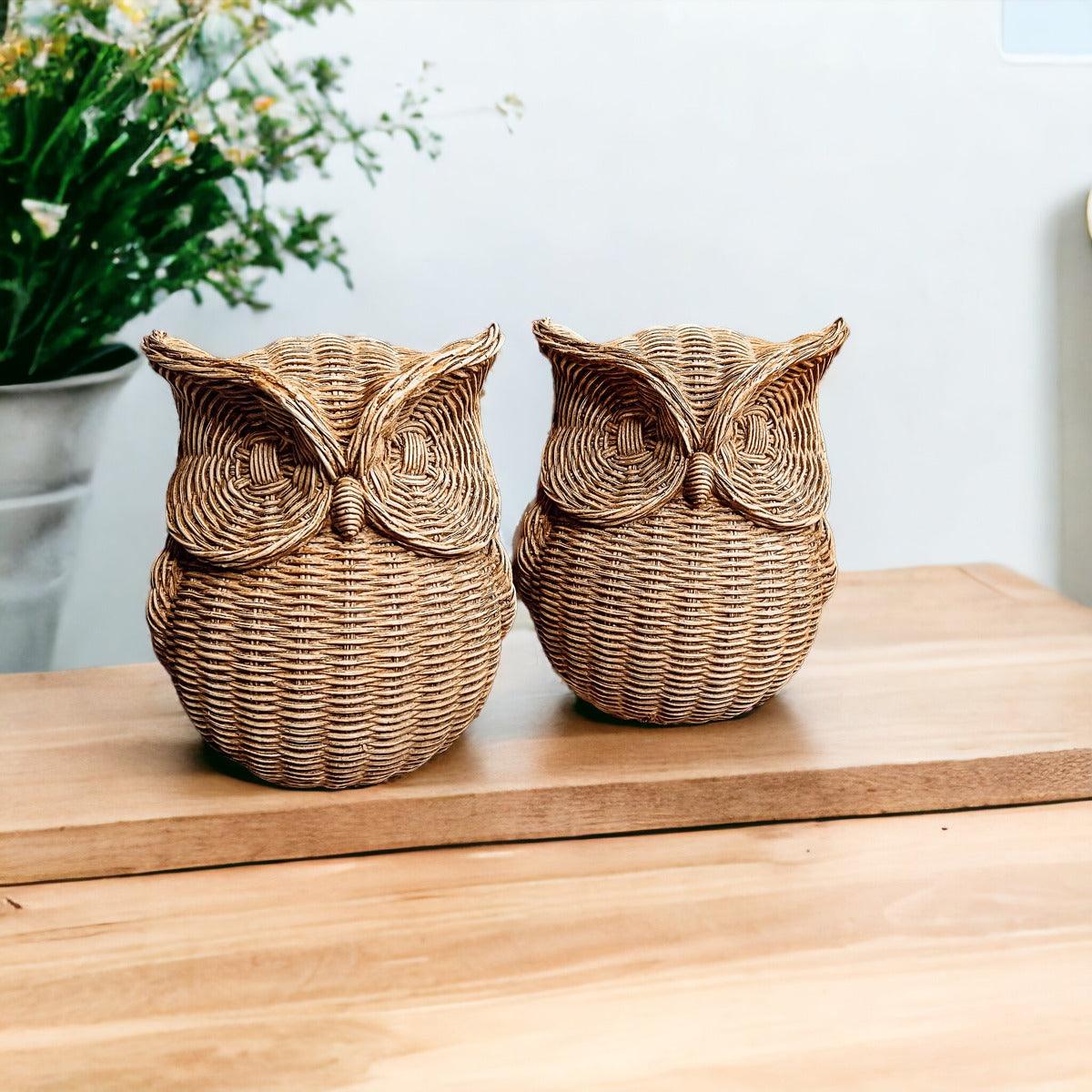 Gia Roma Basket Weave Statue Owl Statue