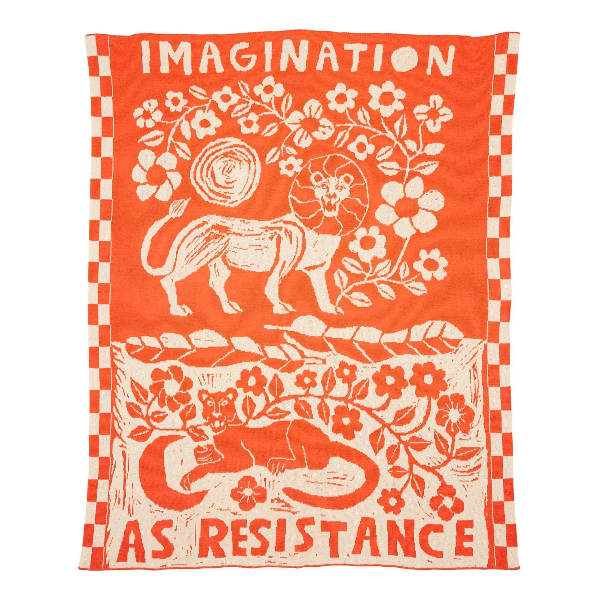 Biquette Throw Blanket Flame in Organic Cotton Imagination