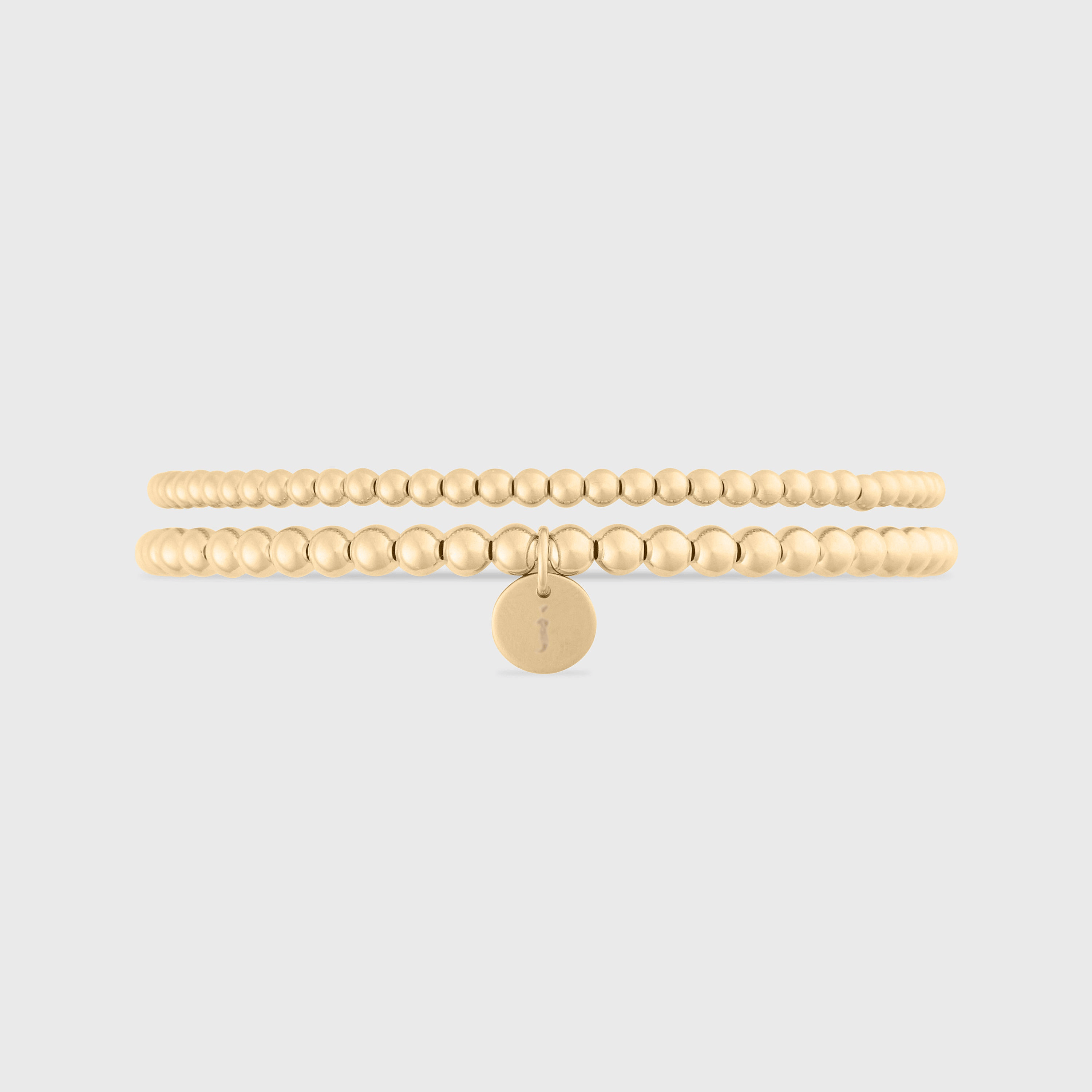 Cuffed by Nano LLC SMALL - 6.5" / j Old English Initial Juno Double Bracelet Stack (3mm + 4mm)