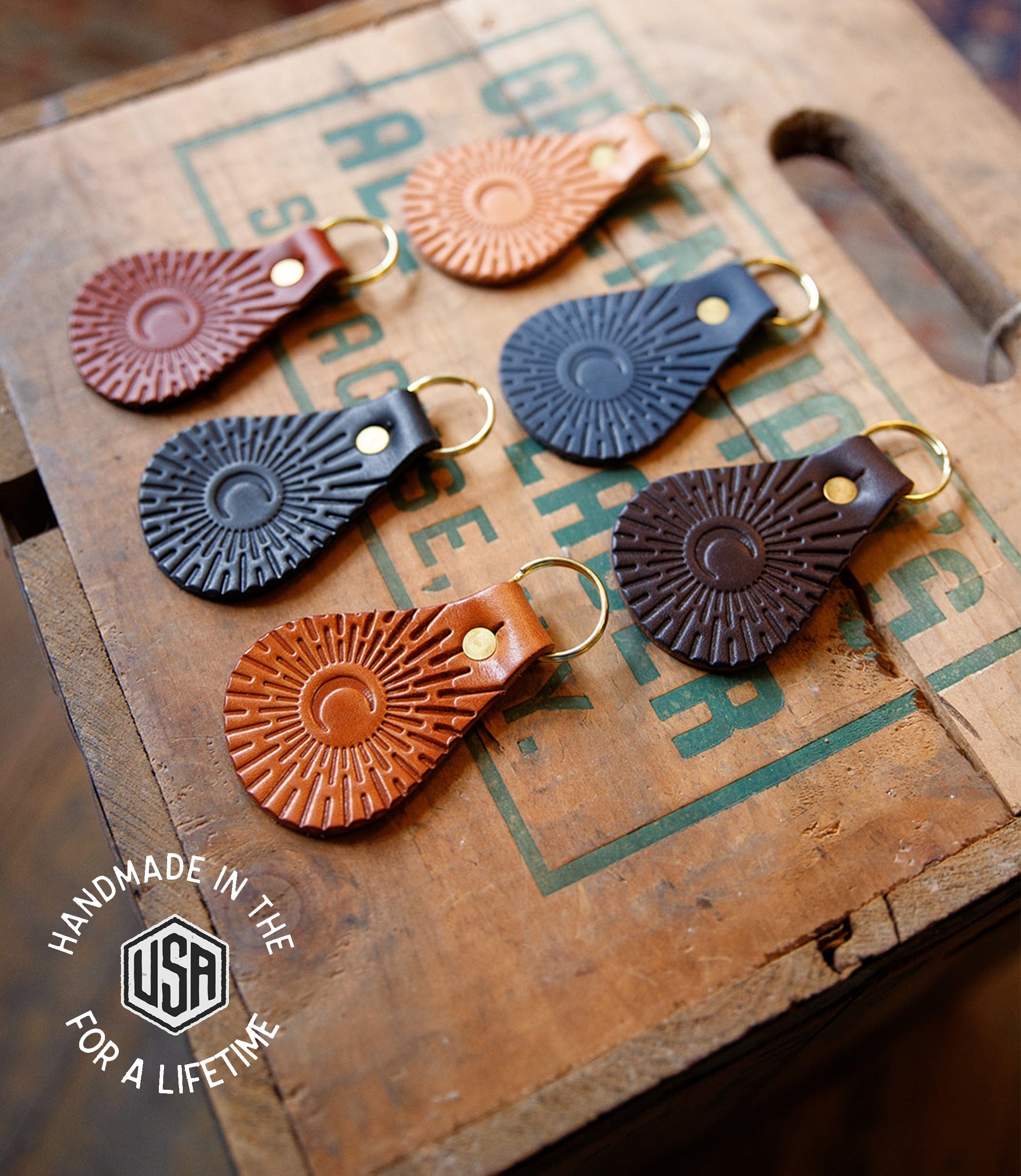The Local Branch Leather Leather Key Fobs
