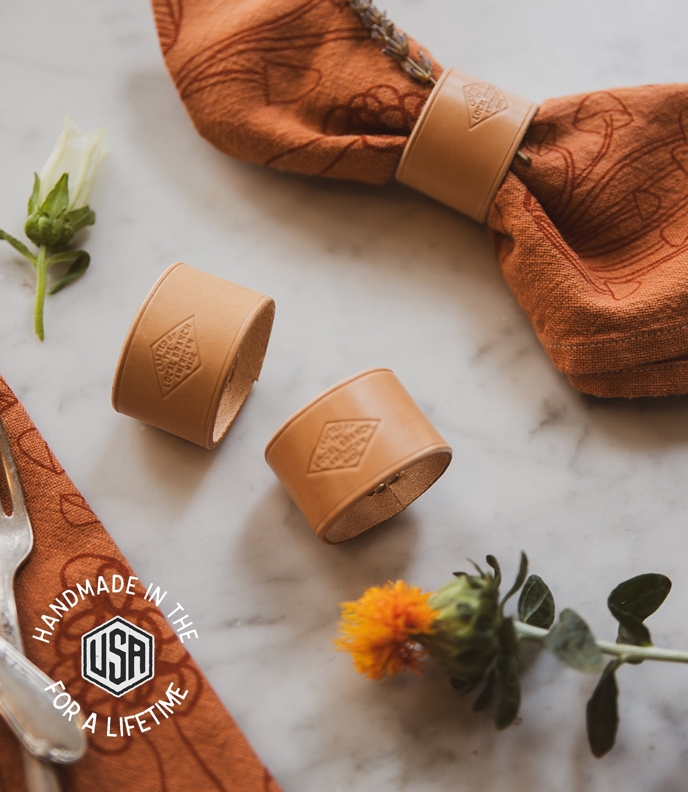 The Local Branch Leather Leather Napkin Ring