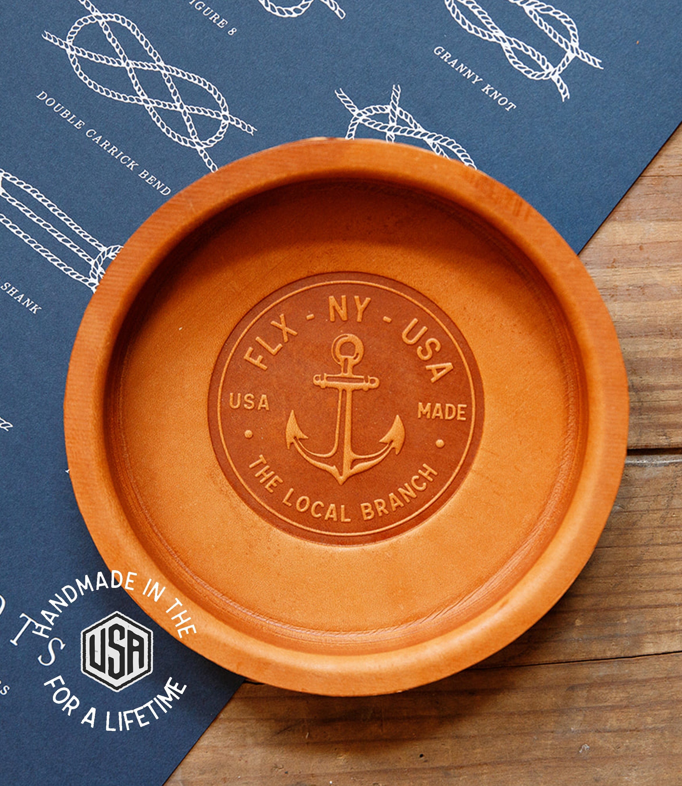 The Local Branch Leather Leather Valet - Round