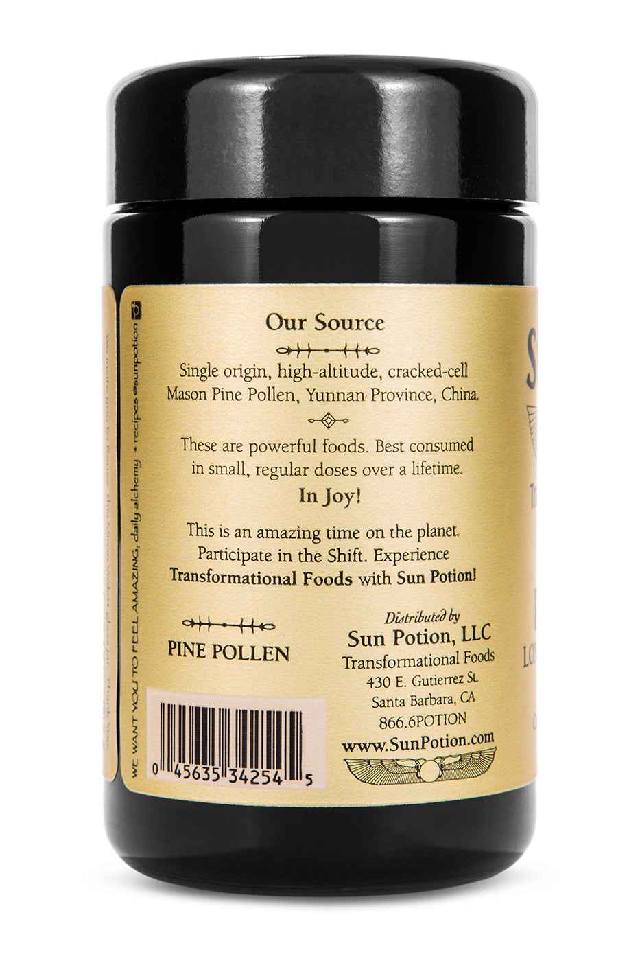 Sun Potion Adaptogen 33g Jar Mason Pine Pollen (Wildcrafted)