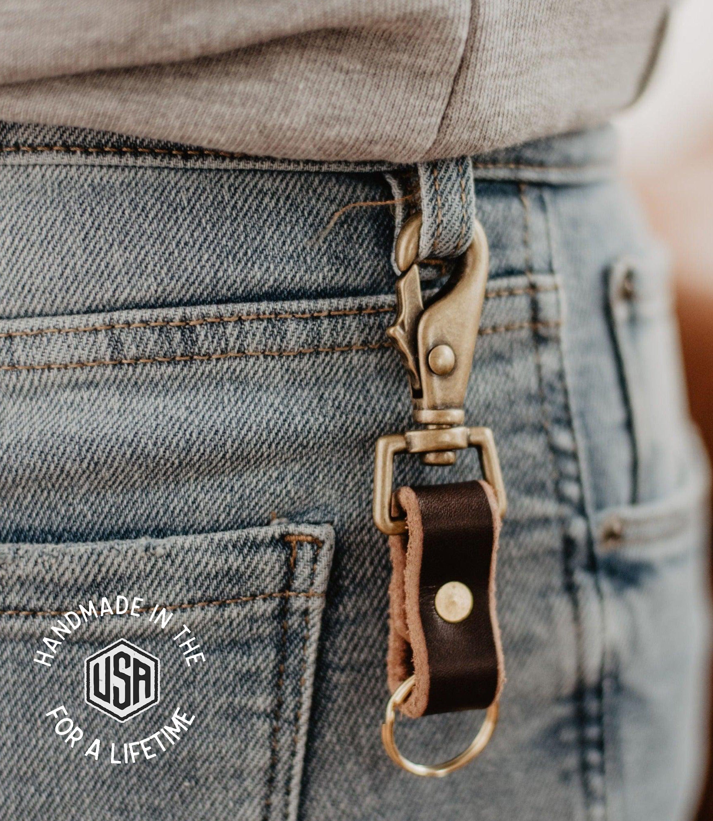 The Local Branch Leather Mini Key Clip - USA Made