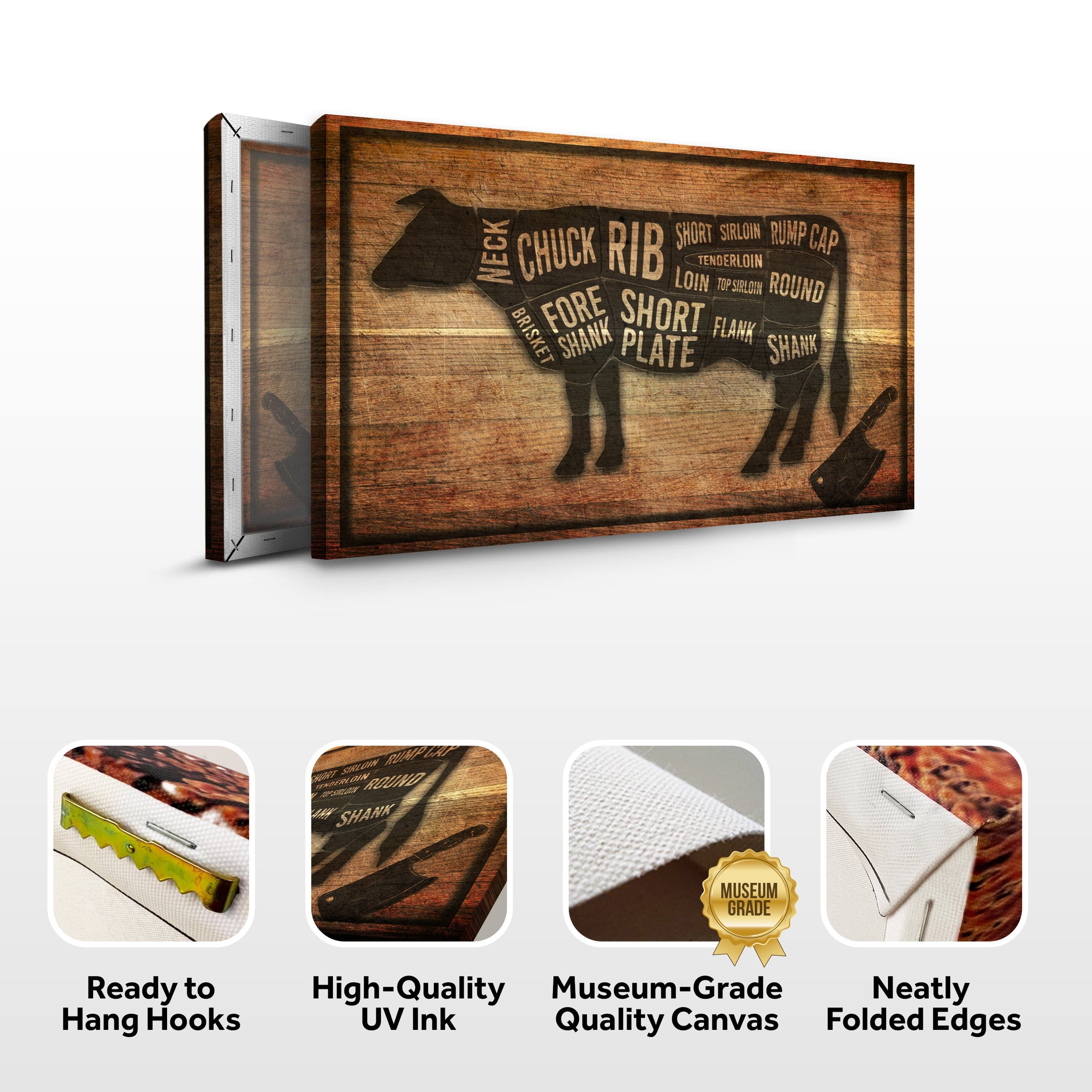 Tailored Canvases Canvas Cow Butcher Kitchen Sign II
