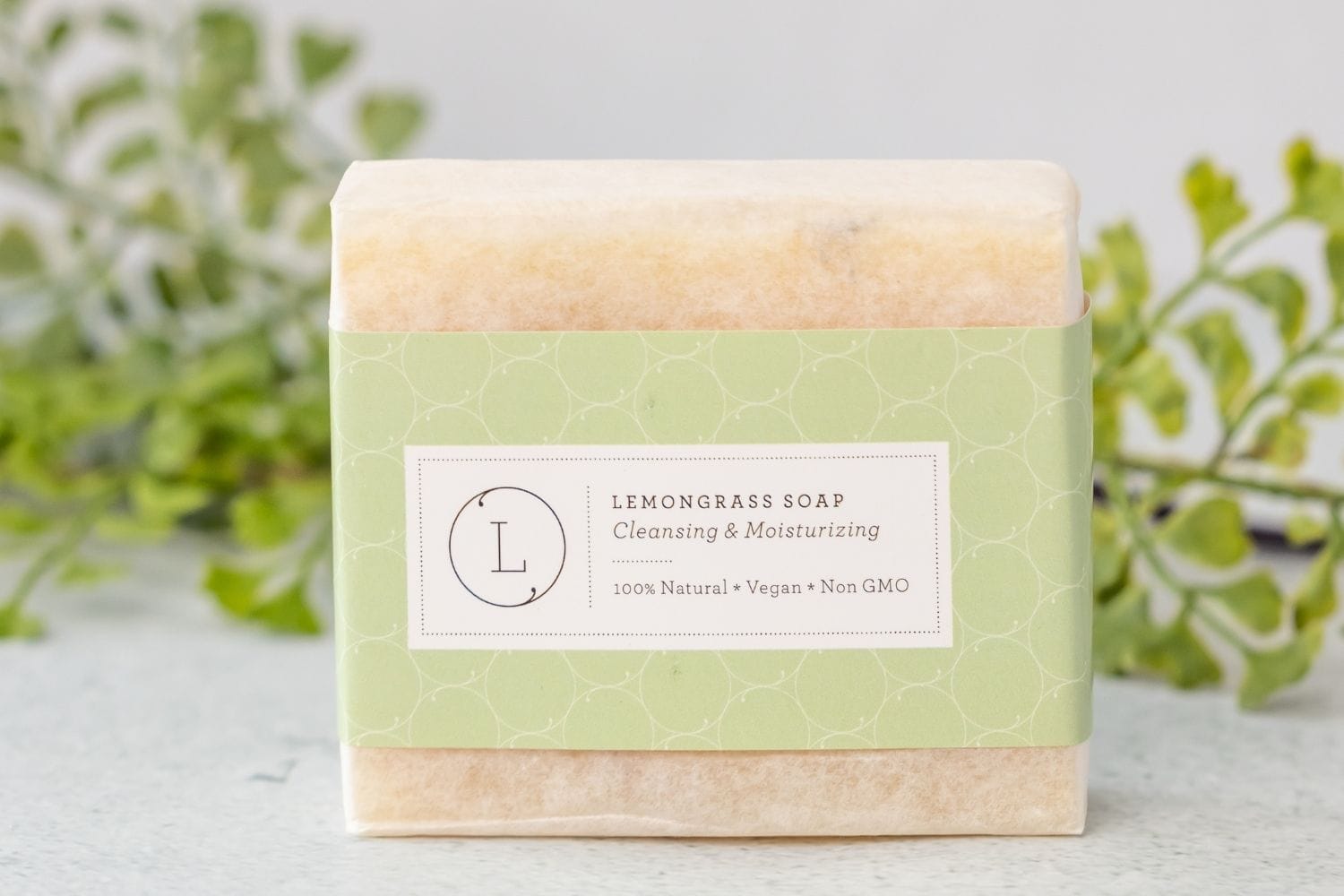 Lizush NATURAL SOAP BAR 2 x Lemongrass Natural Soap Bar, Handmade Body Soap Gift