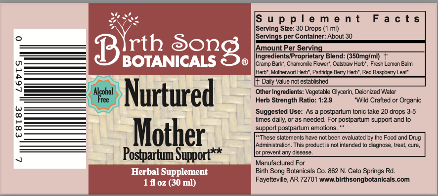 Birth Song Botanicals Co. Tinctures Nurtured Mother Herbal Tincture – Botanical Blend for Women (1 oz)