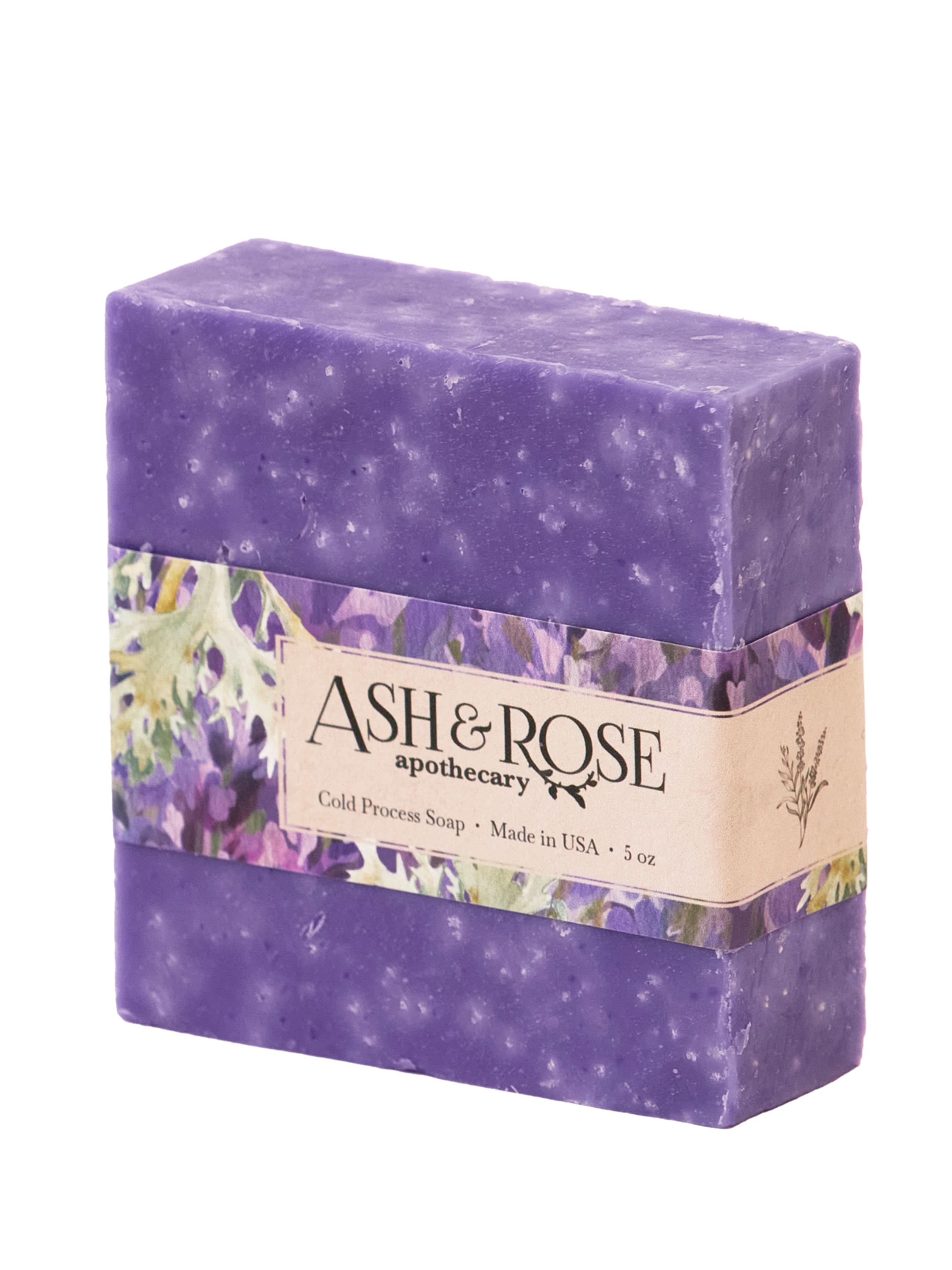 Ash & Rose Bar Soap Lavender Oak Moss Soap Scrub Bar
